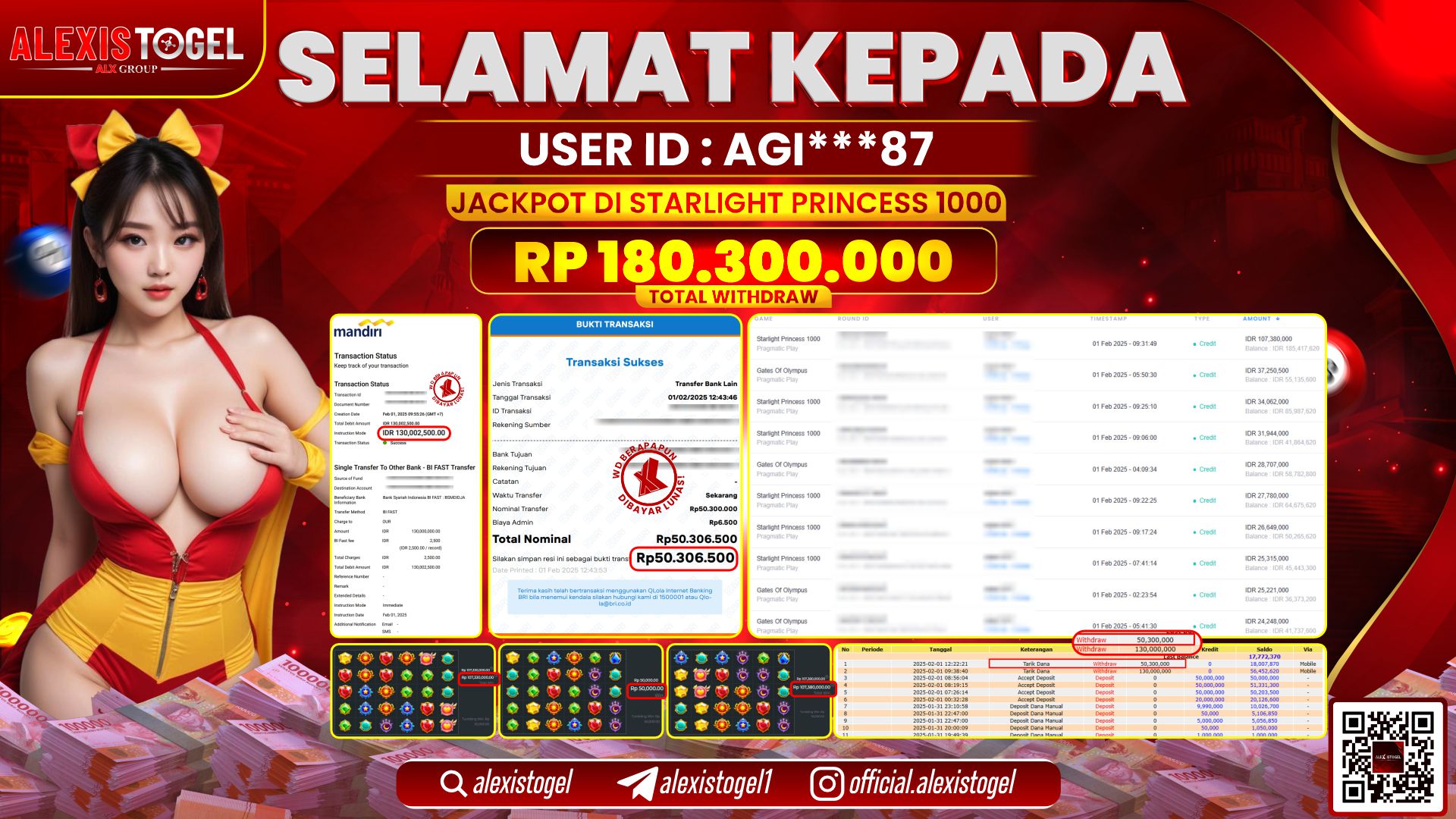 ALEXISTOGEL di SLOT STARLIGHT PRINCESS RP.180.300.000 LUNAS