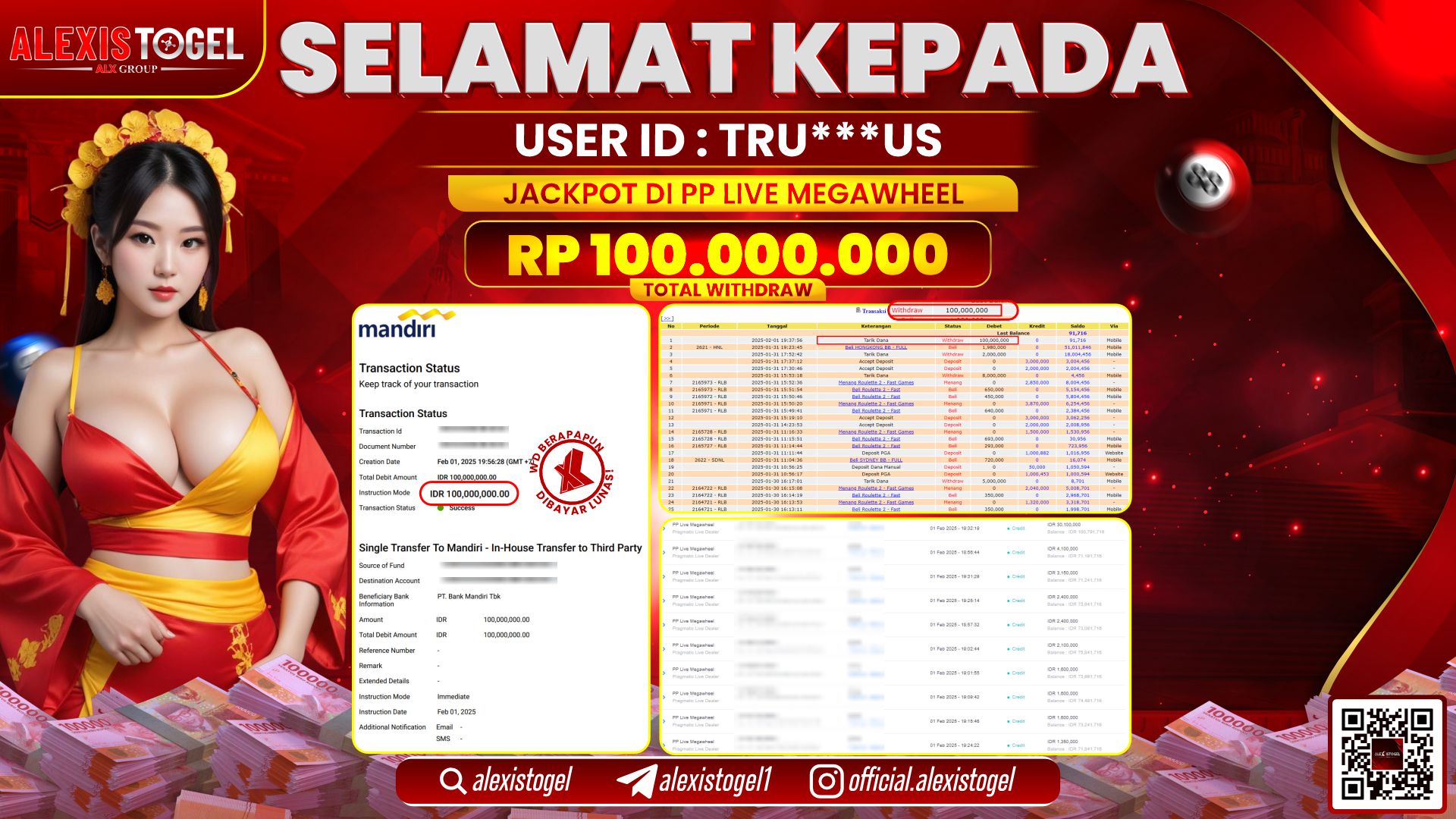 ALEXISTOGEL di PP LIVE MEGAWHEEL RP.100.000.000 LUNAS