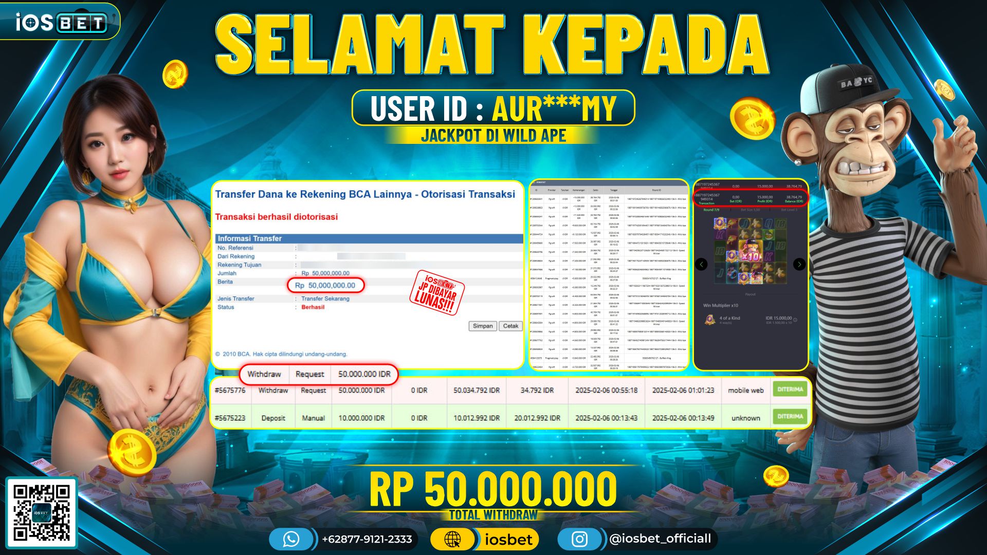 Bukti Pembayaran LUNAS SLOT GAME GACOR  Rp.50.000.000