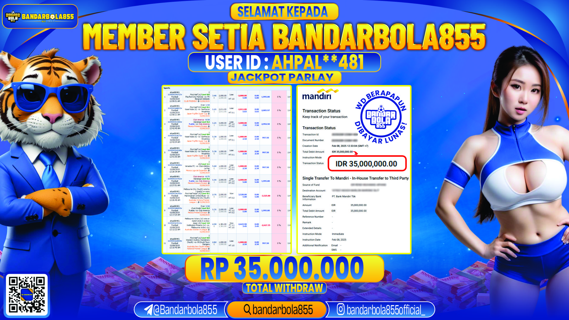 🎖 JACKPOT DI BANDARBOLA855 🎖