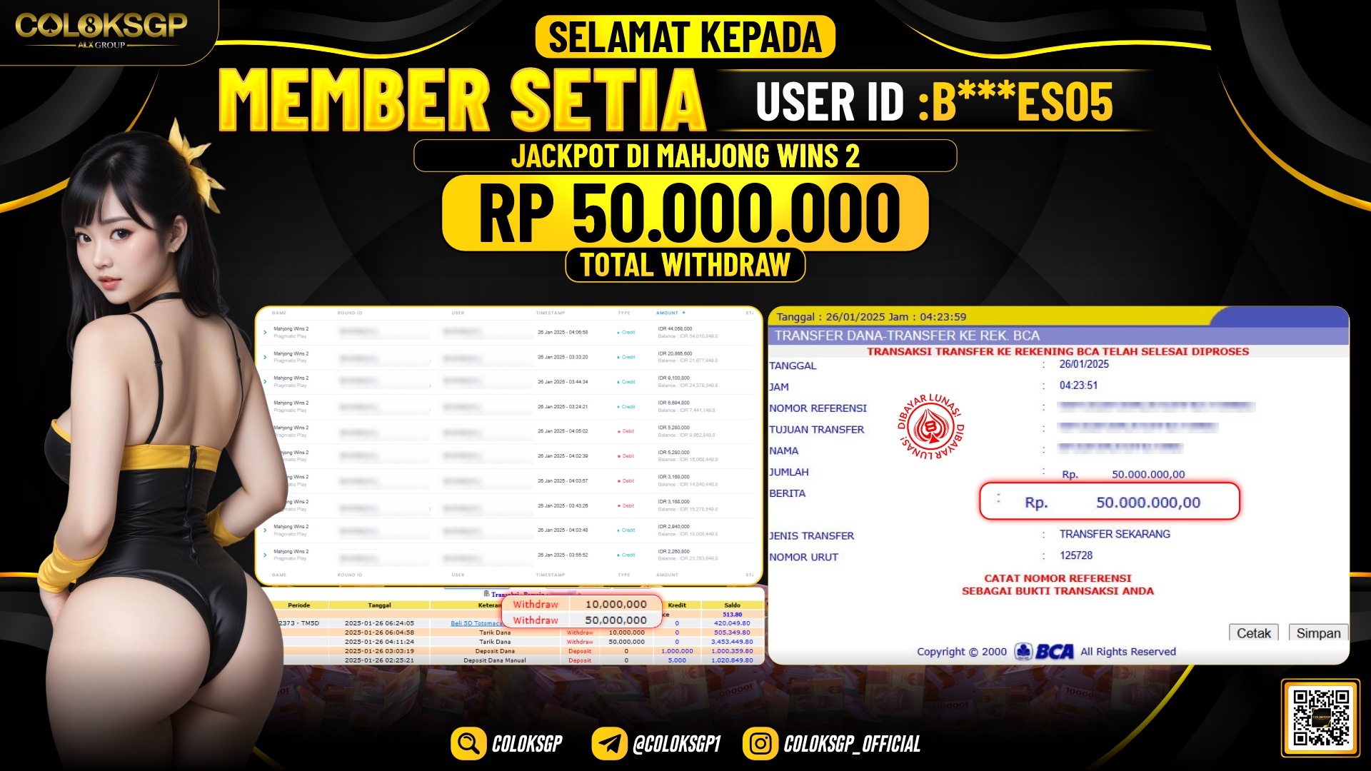 COLOKSGP JACKPOT SLOT GAMES RP 50.000.000 LUNAS