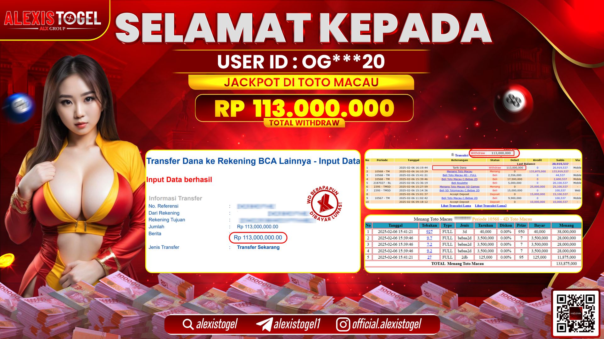 ALEXISTOGEL di TOGEL TOTOMACAU RP.113.000.000 LUNAS