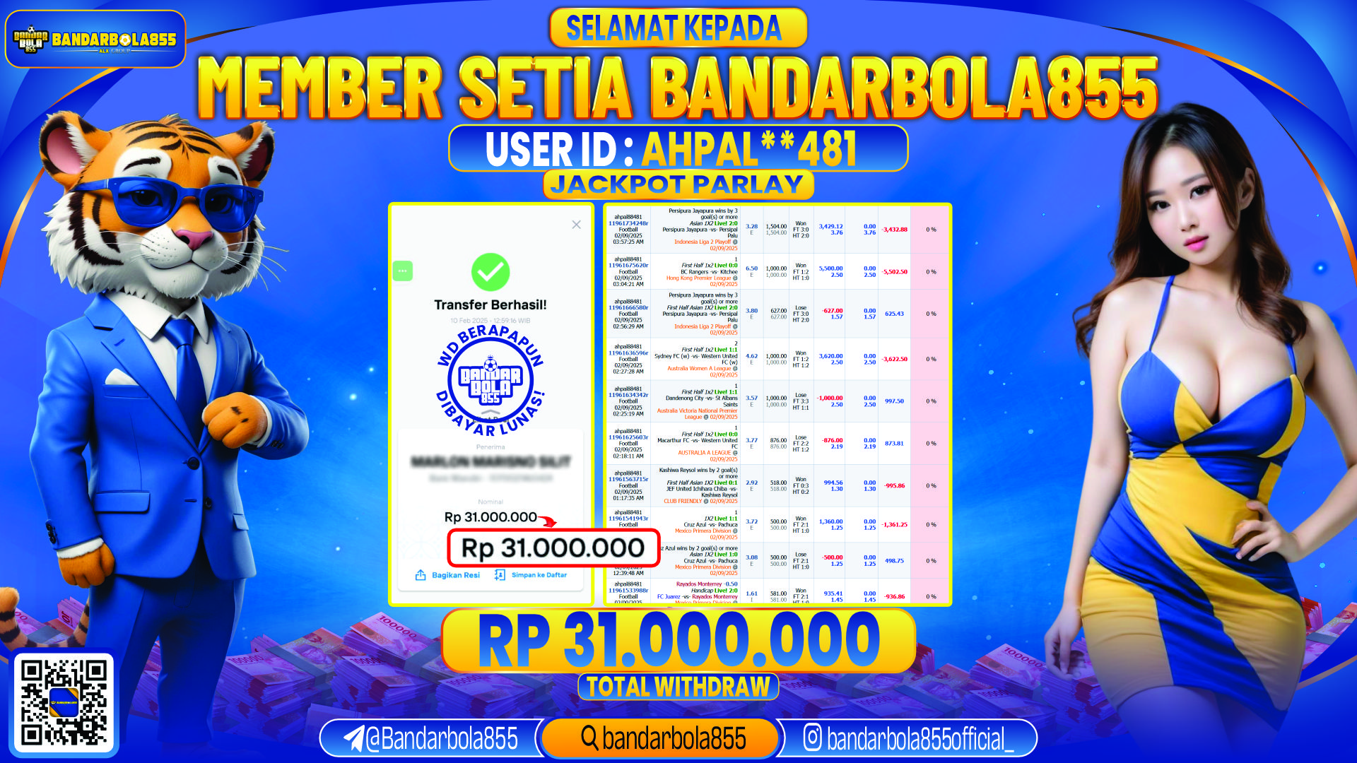 🎖 JACKPOT DI BANDARBOLA855 🎖