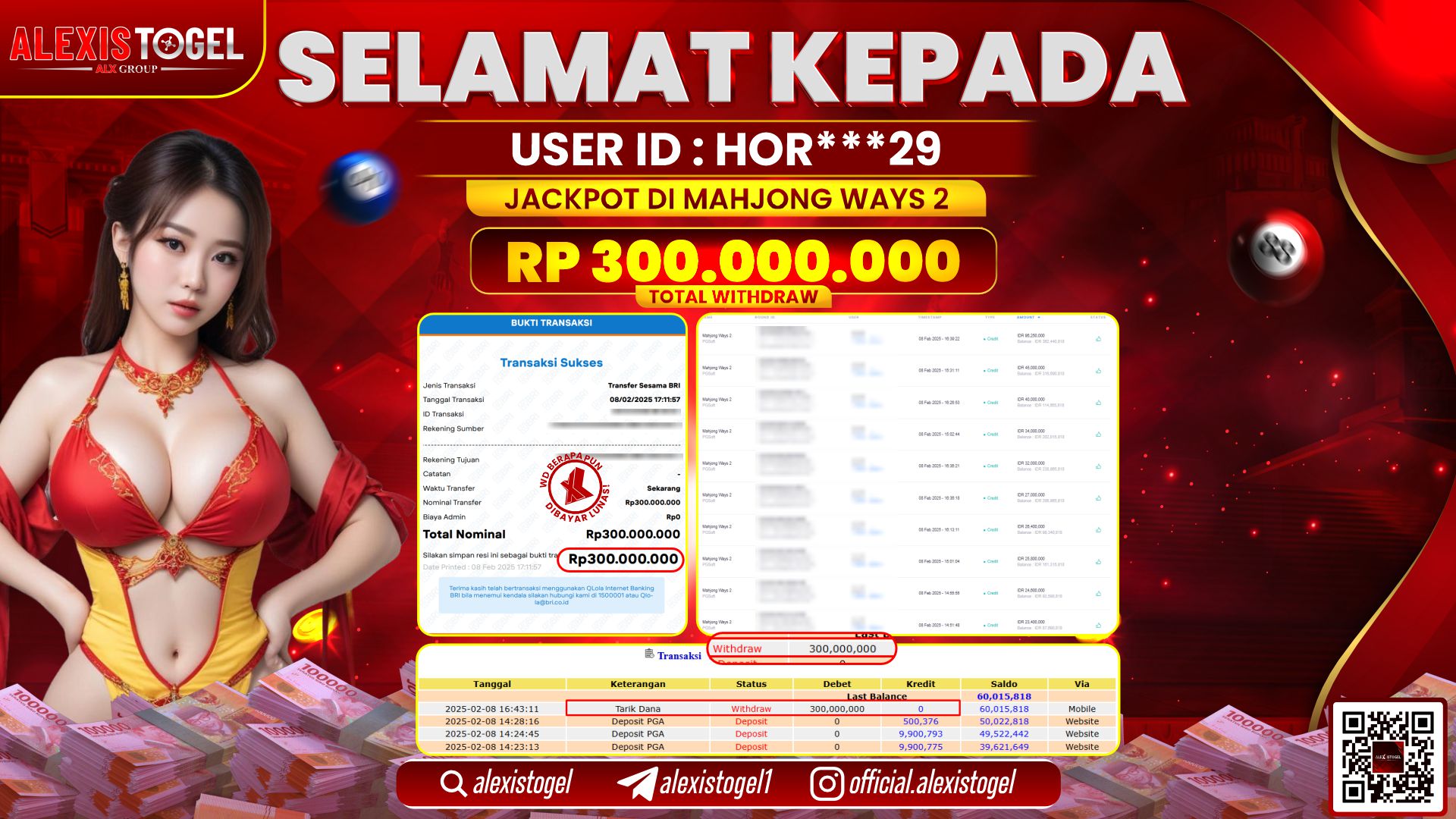 ALEXISTOGEL di SLOT MAHJONG WAYS 2 RP.300.000.000 LUNAS