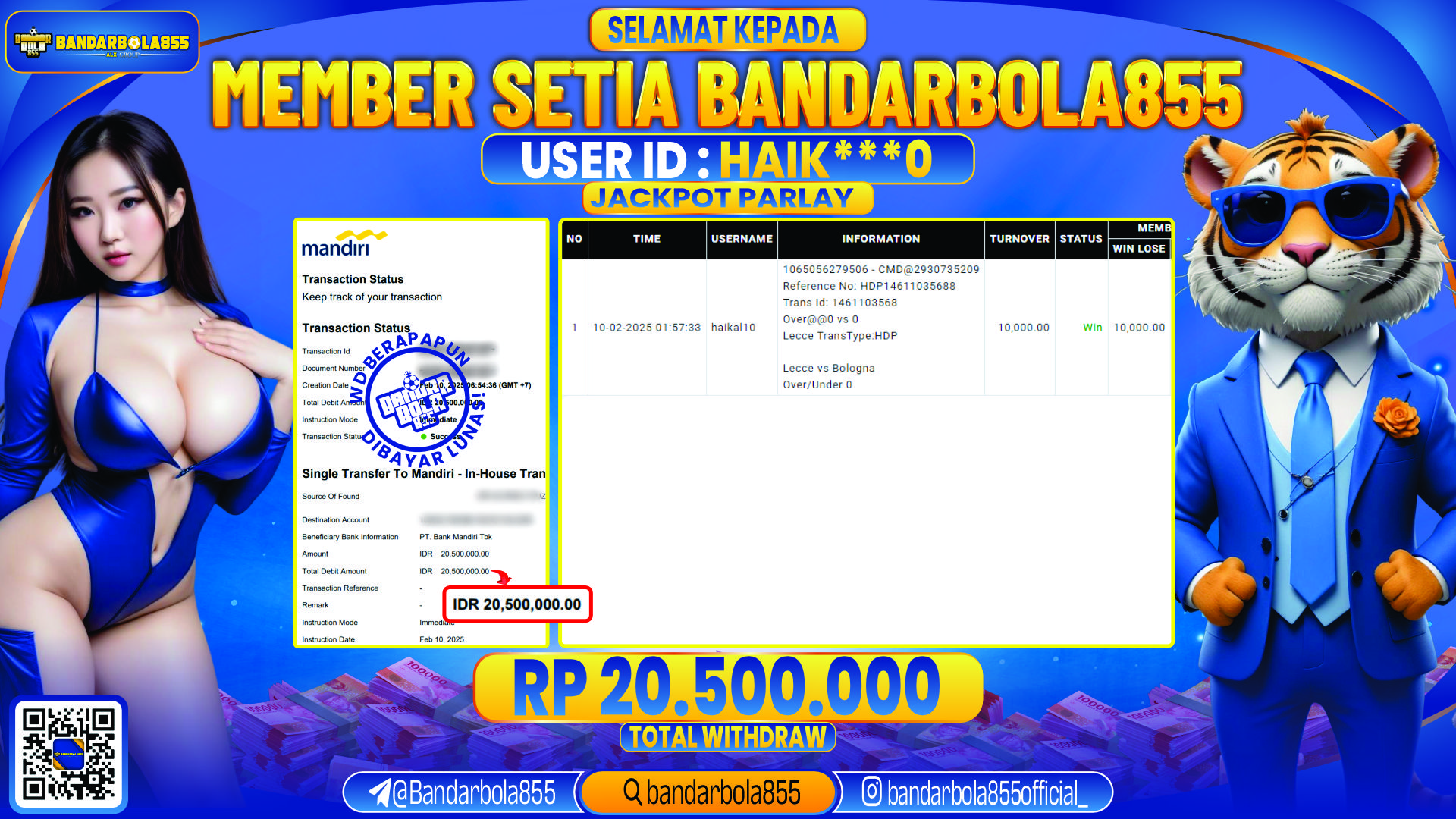 🎖 JACKPOT DI BANDARBOLA855 🎖