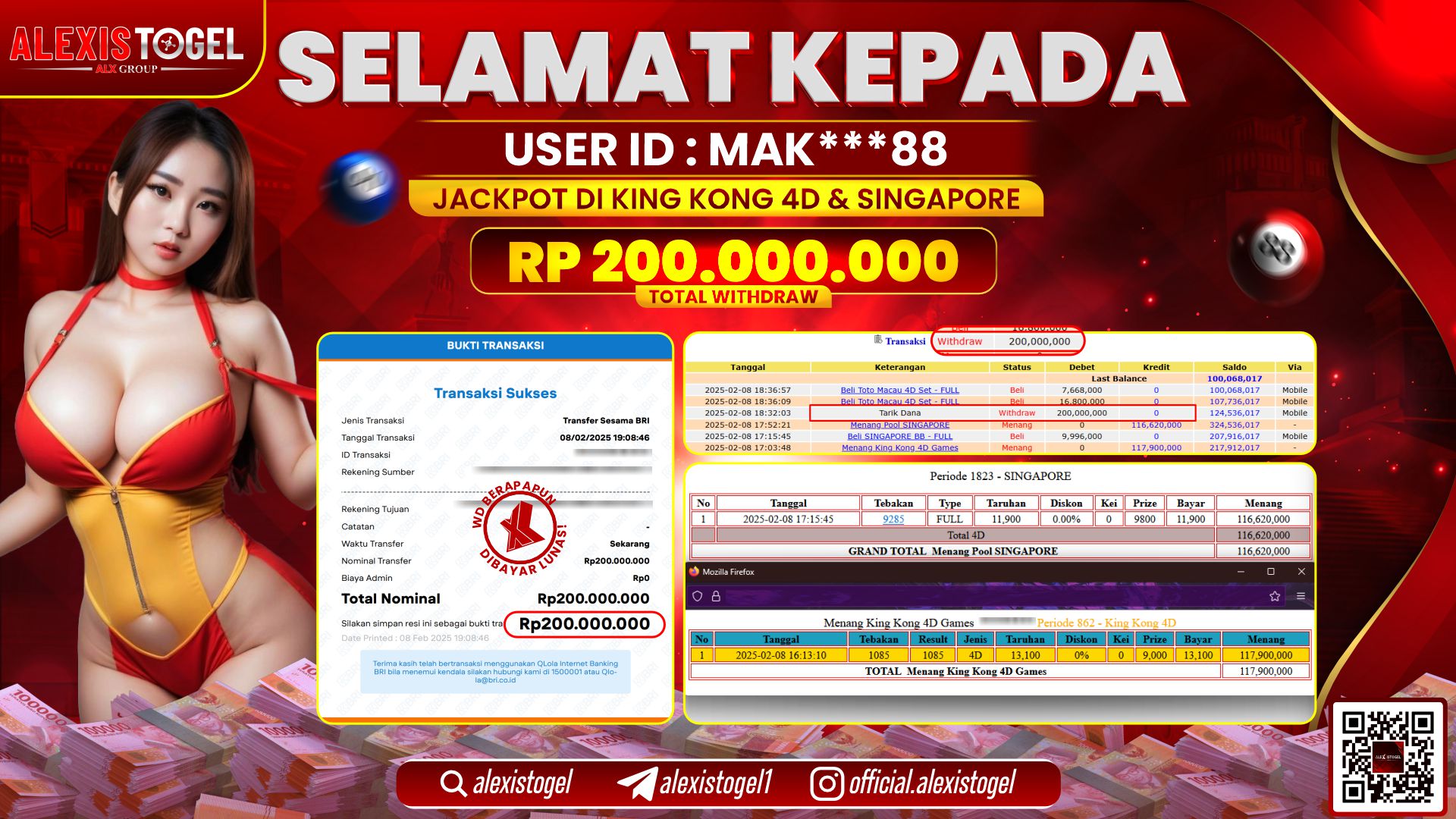 ALEXISTOGEL di TOGEL SINGAPORE RP.200.000.000 LUNAS