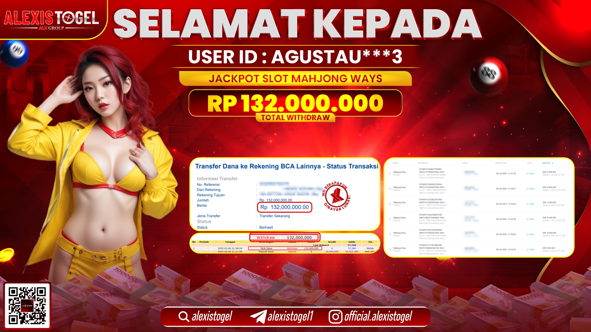 ALEXISTOGEL di SLOT MAHJONG WAYS RP.132.000.000 LUNAS