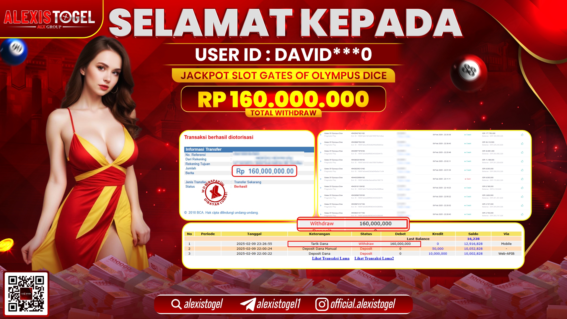 ALEXISTOGEL di SLOT GATES OF OLYMPUS RP.160.000.000 LUNAS