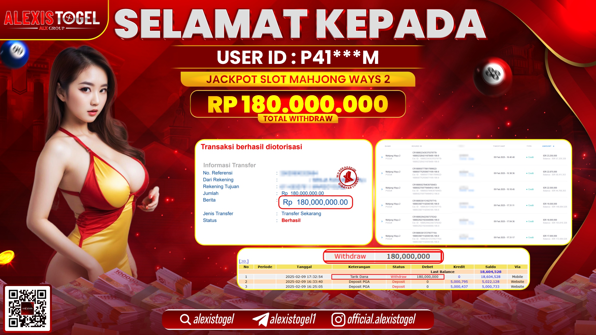 ALEXISTOGEL di SLOT MAHJONG WAYS 2 RP.180.000.000 LUNAS