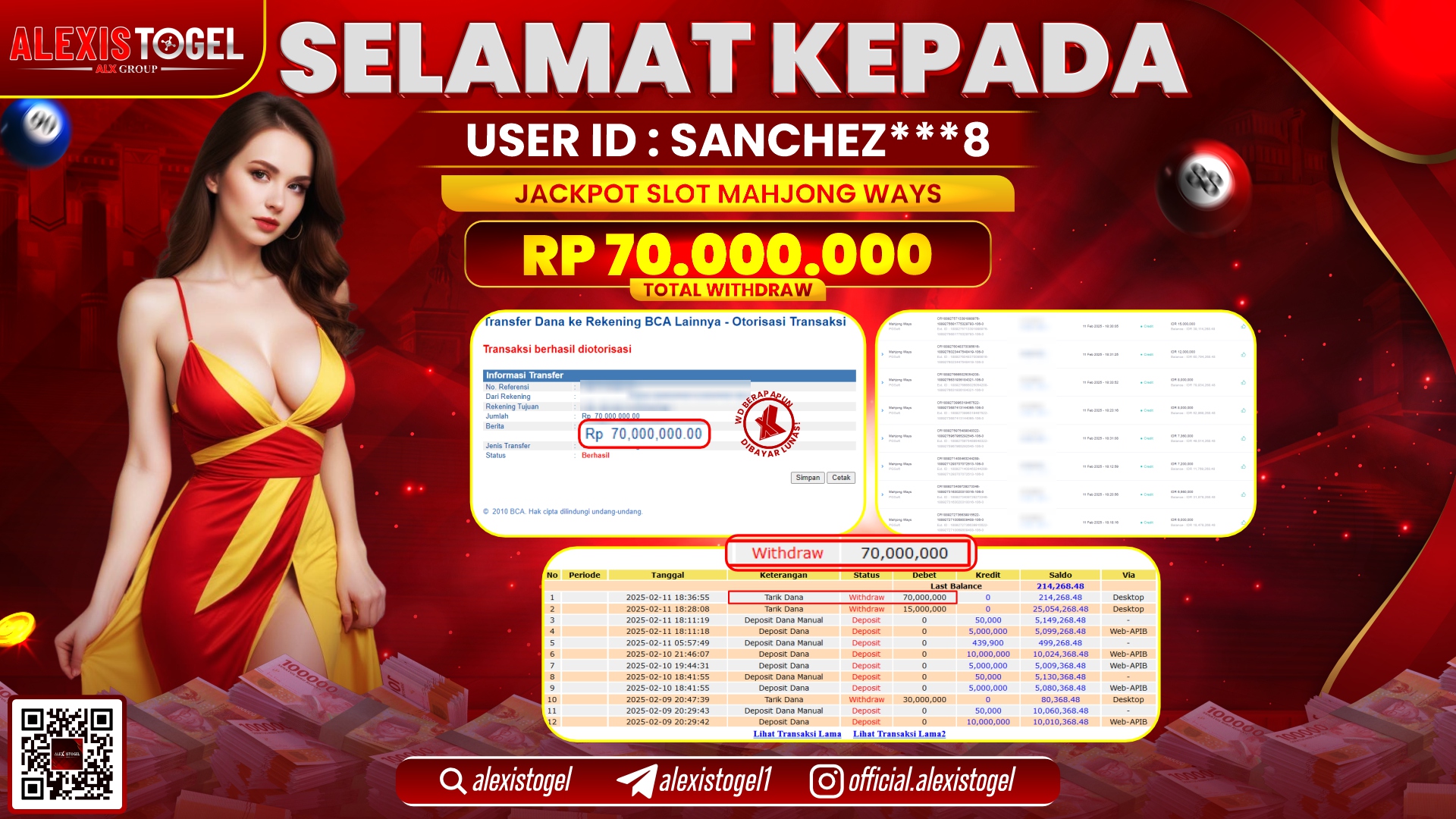 ALEXISTOGEL di SLOT MAHJONG WAYS RP.70.000.000 LUNAS