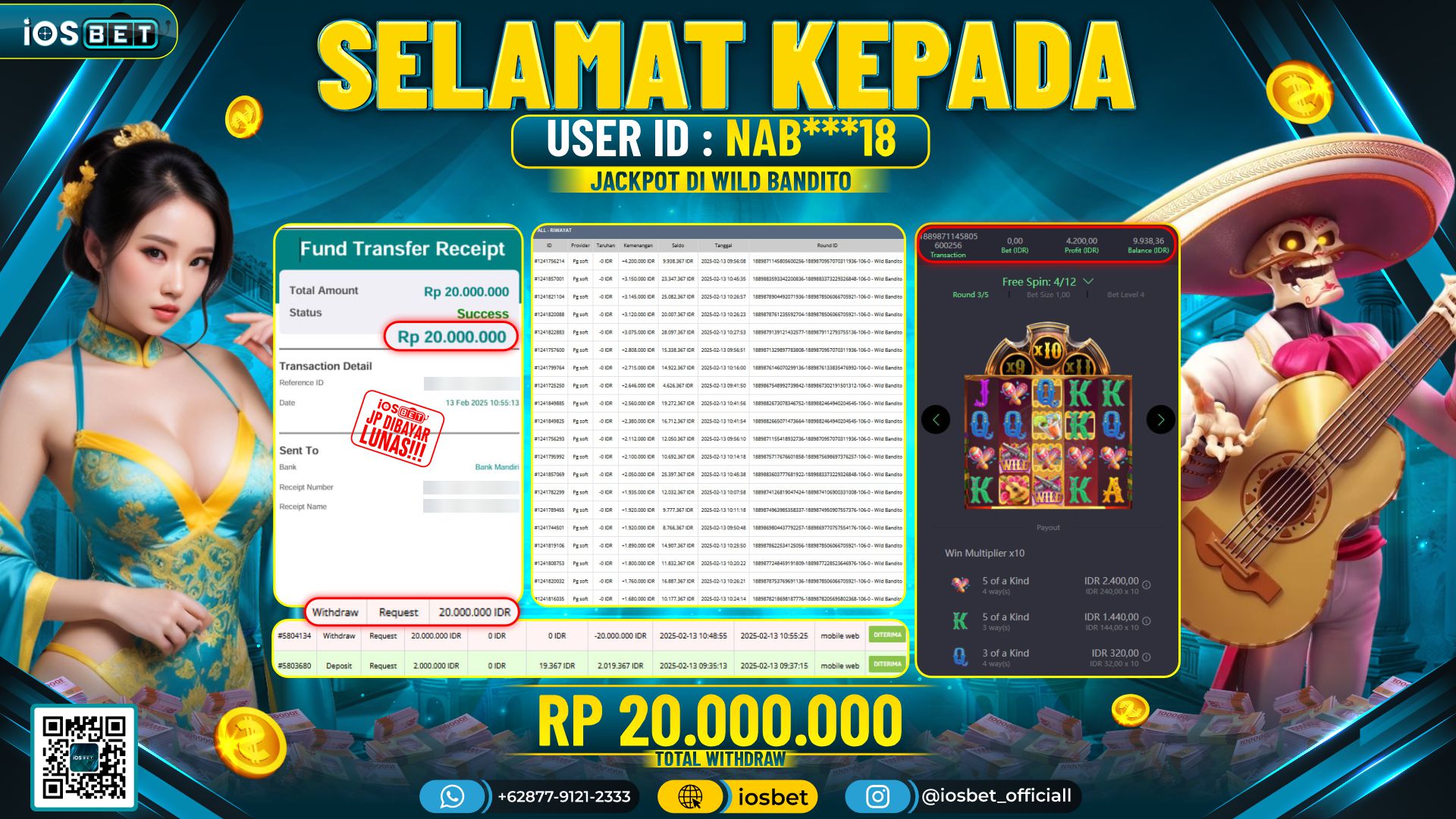 Bukti Pembayaran LUNAS SLOT GAME GACOR  Rp.20.000.000
