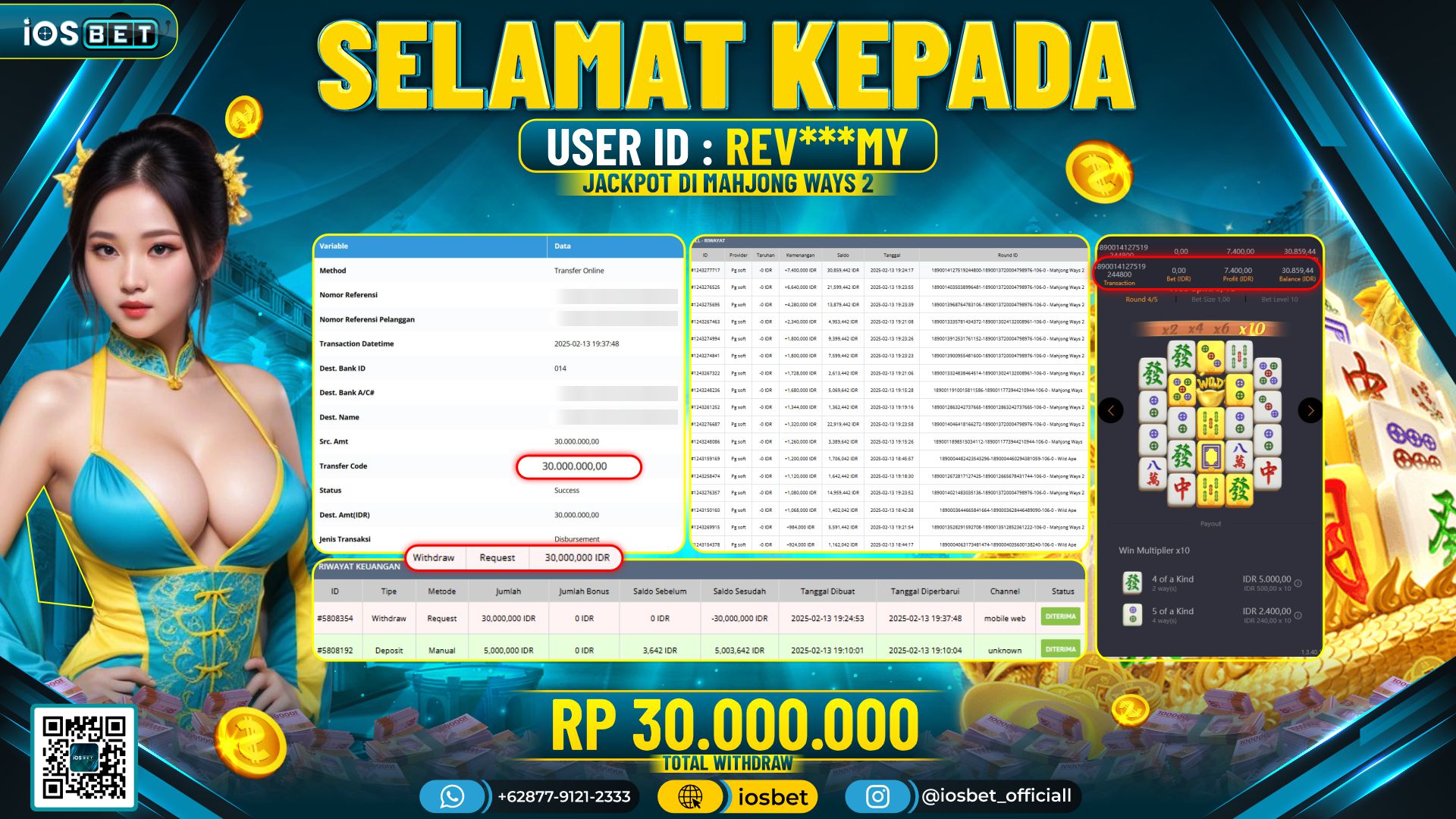 Bukti Pembayaran LUNAS SLOT GAME GACOR  Rp.30.000.000