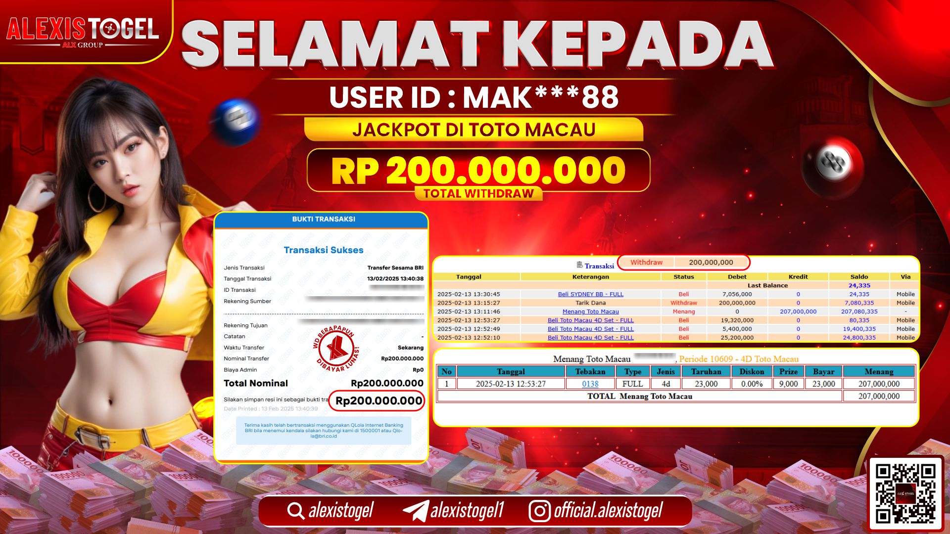 ALEXISTOGEL di TOGEL TOTOMACAU RP.200.000.000 LUNAS