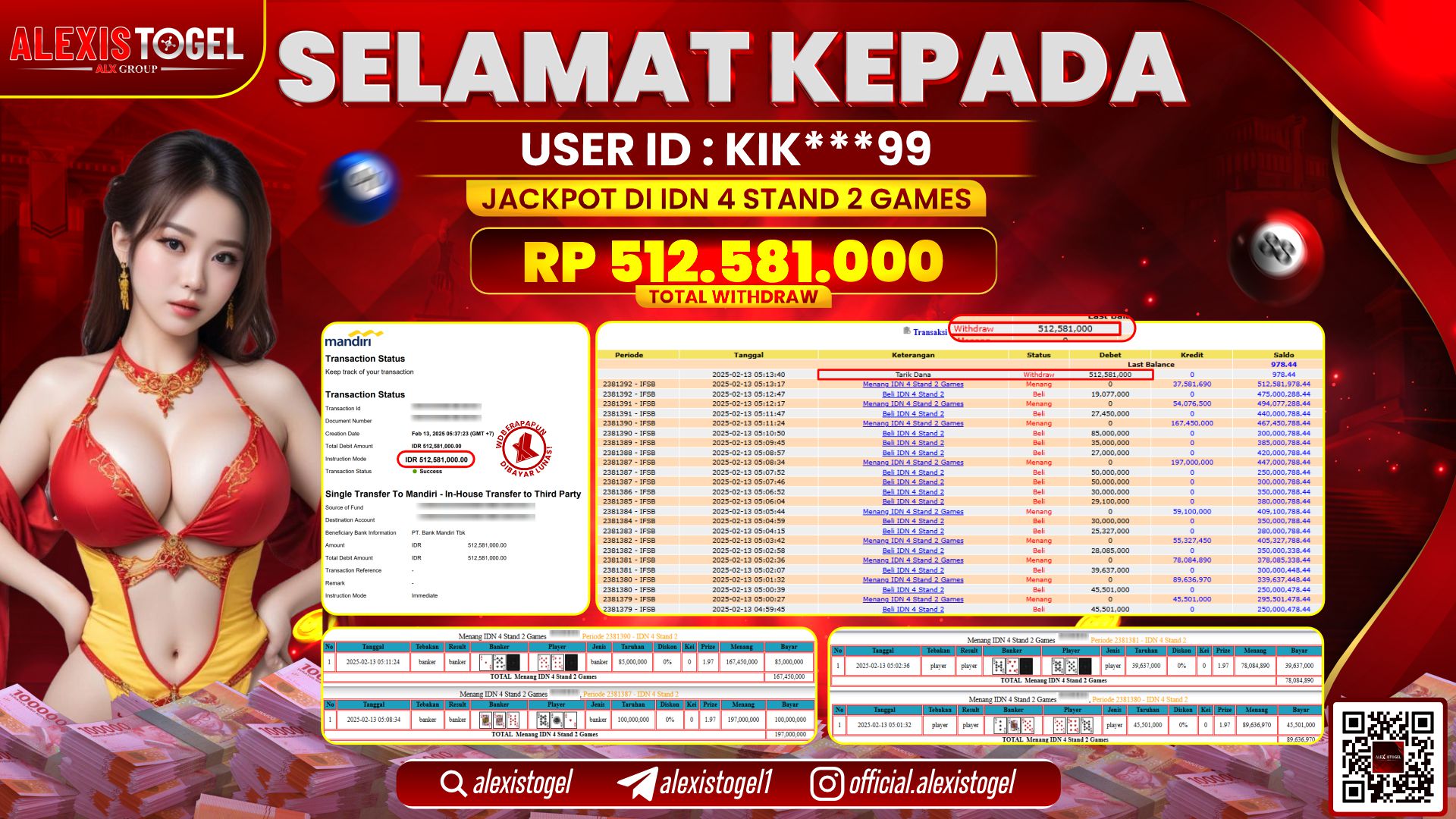 ALEXISTOGEL di IDN 4 STAND 2 GAMES RP.512.581.000 LUNAS