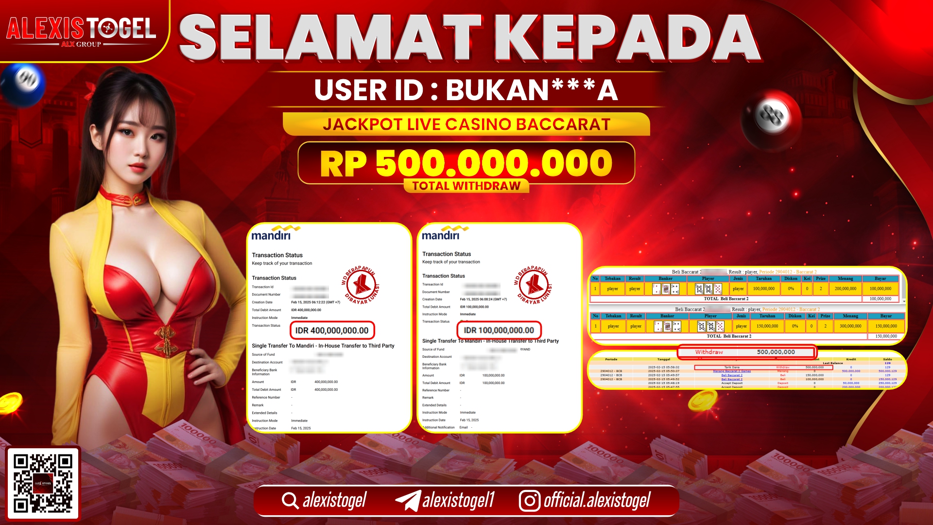 ALEXISTOGEL di LIVE CASINO BACCARAT RP.500.000.000 LUNAS