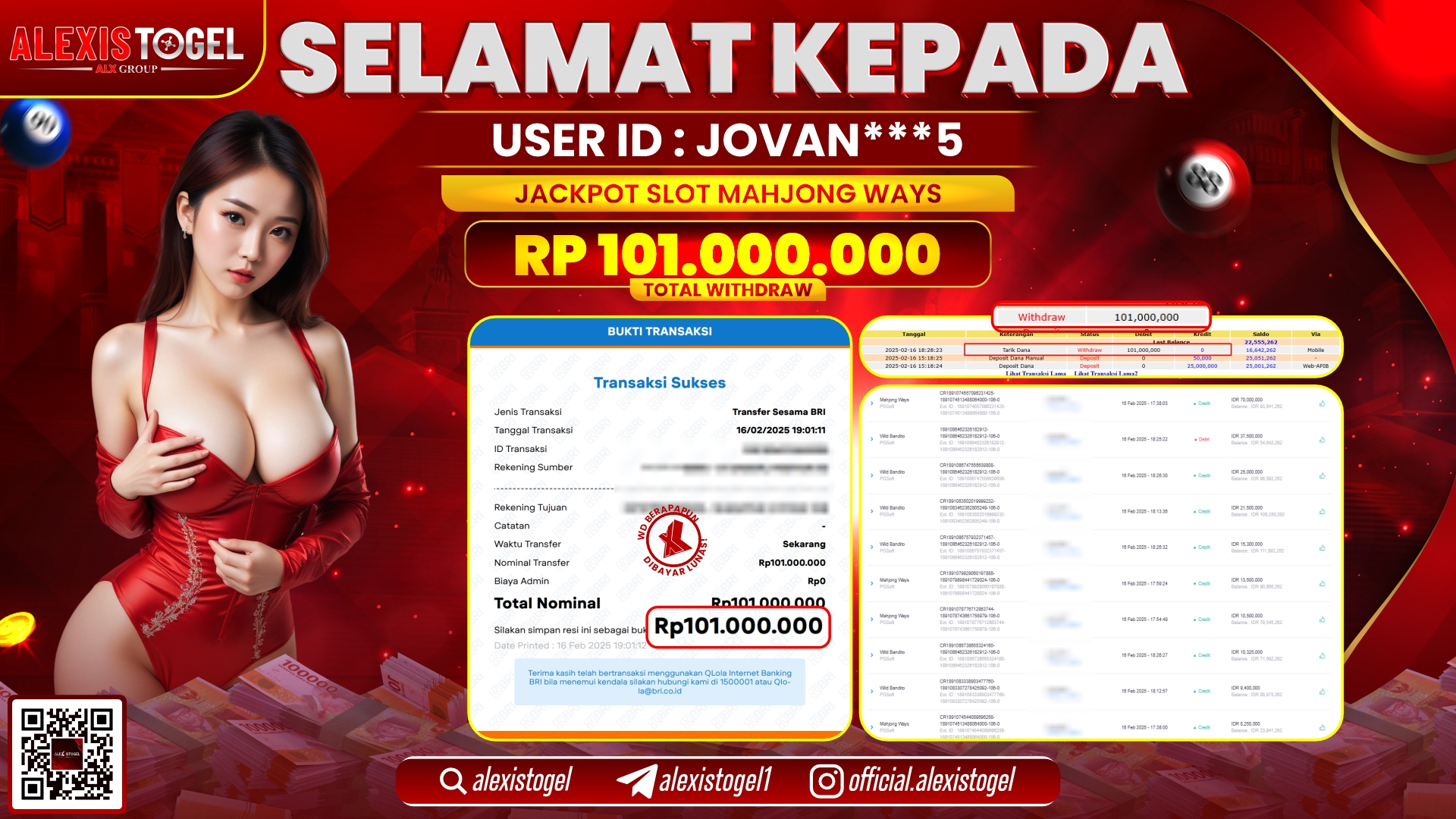 ALEXISTOGEL di SLOT MAHJONG WAYS RP.101.000.000 LUNAS