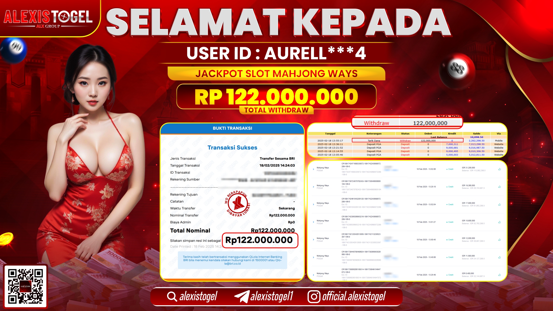 ALEXISTOGEL di SLOT MAHJONG WAYS RP.122.000.000 LUNAS