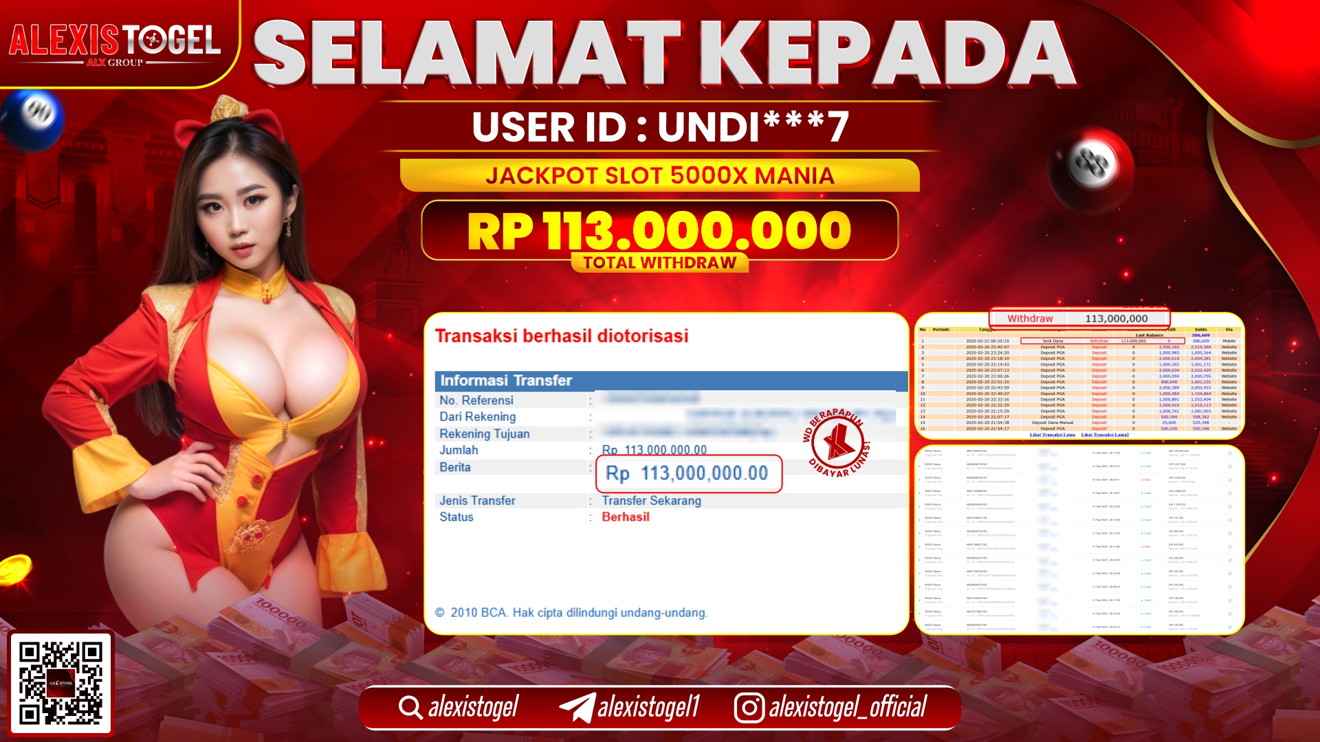 ALEXISTOGEL di SLOT 5000X MANIA RP.113.000.000 LUNAS