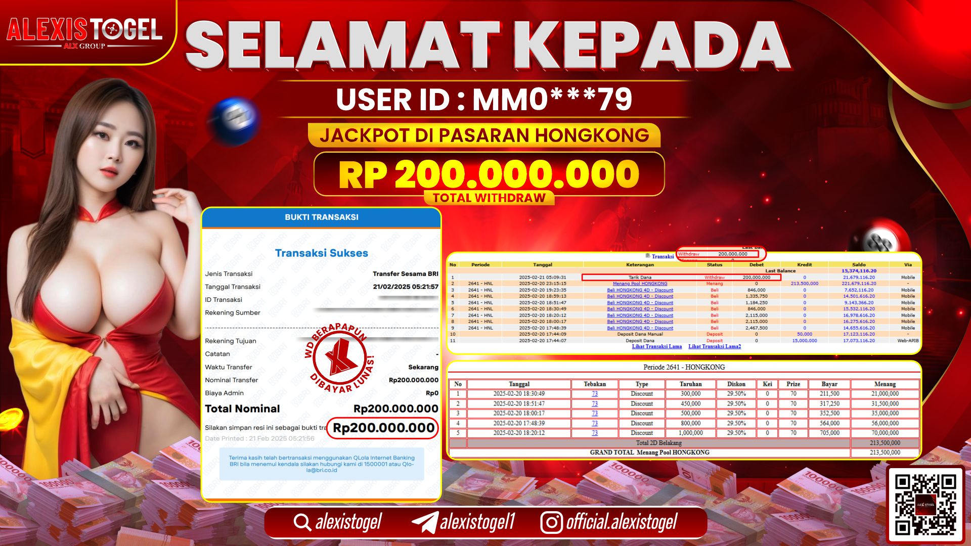 ALEXISTOGEL di TOGEL PASARAN HONGKONG RP.200.000.000 LUNAS