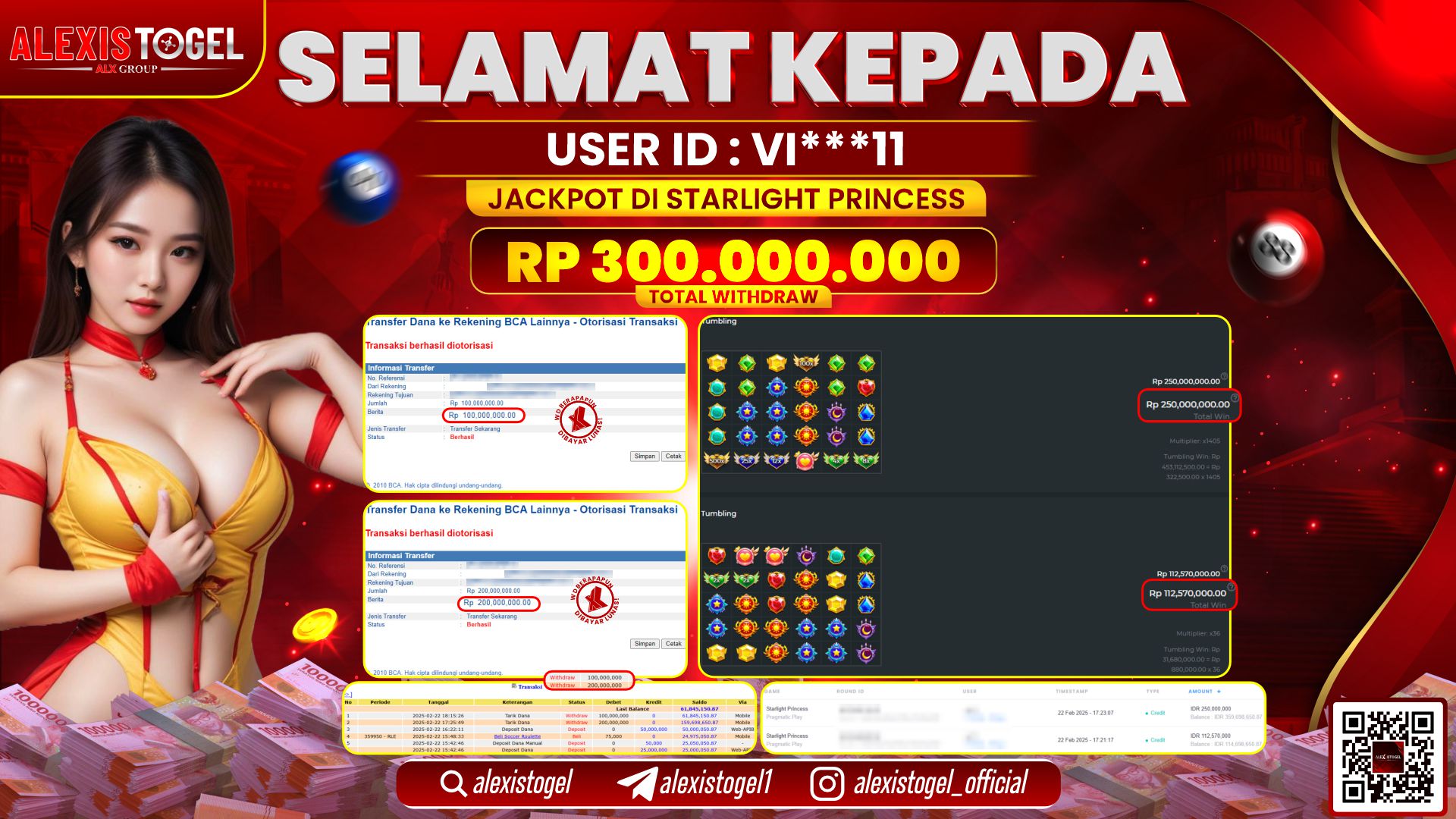 ALEXISTOGEL di SLOT STARLIGHT PRINCESS RP.300.000.000 LUNAS