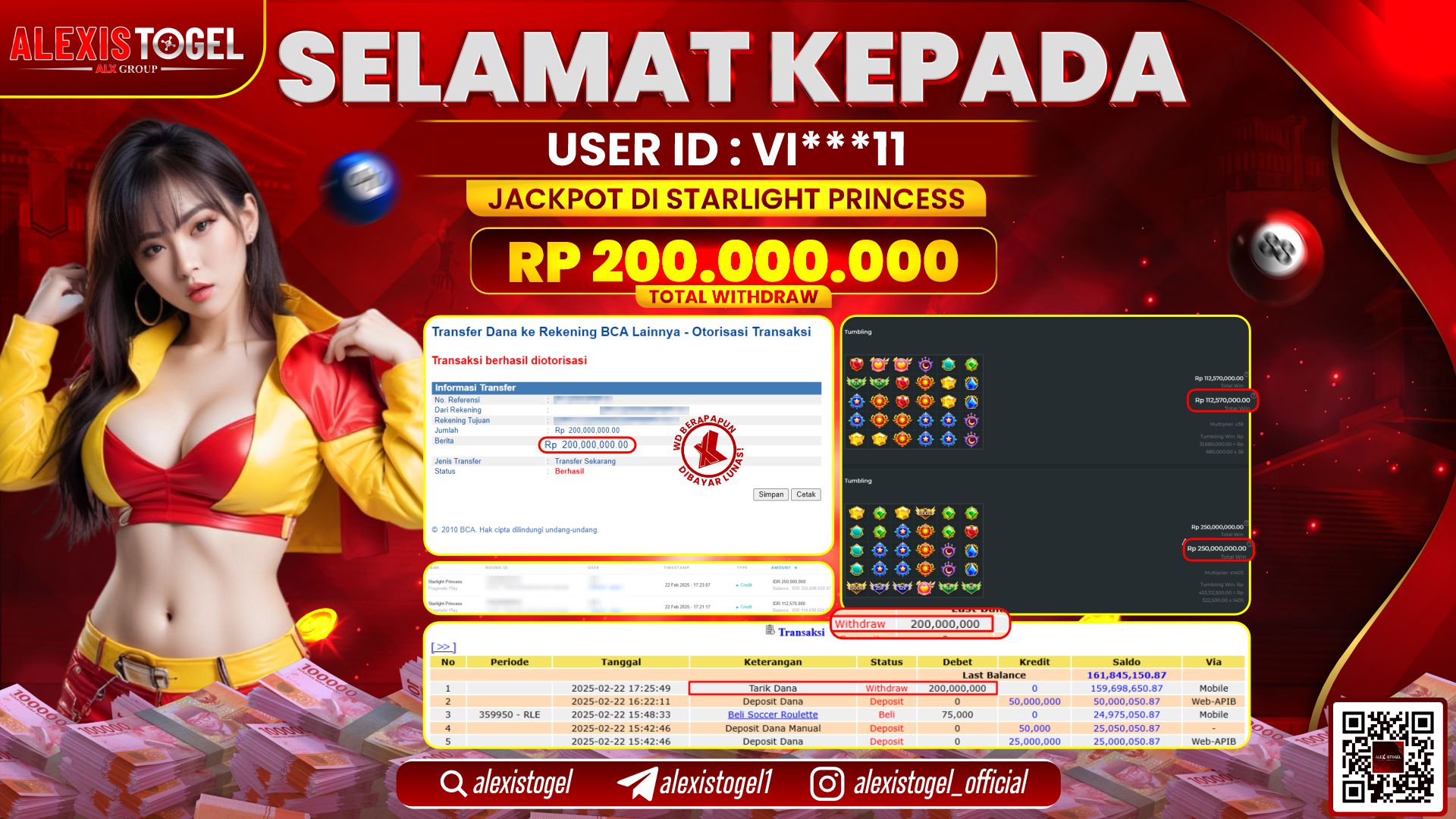 ALEXISTOGEL di SLOT STARLIGHT PRINCESS RP.200.000.000 LUNAS