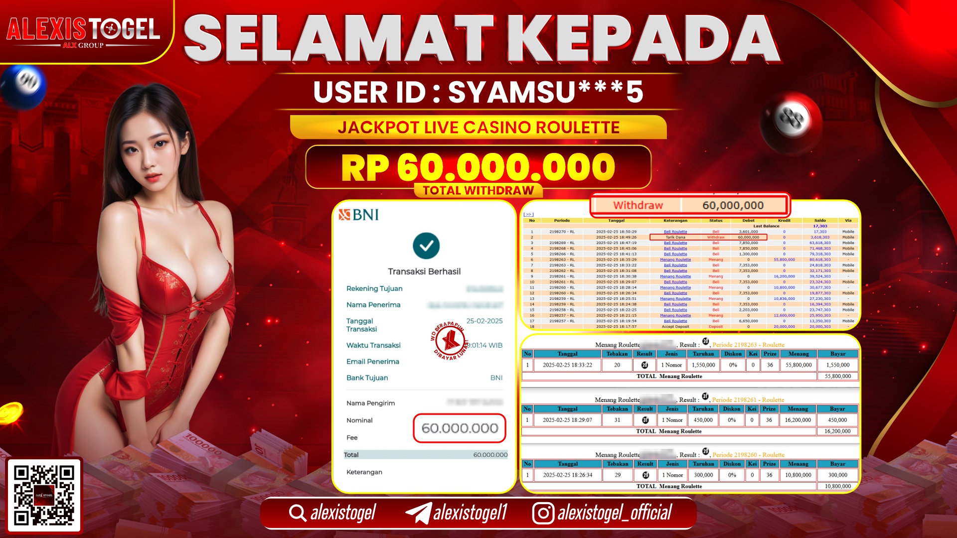 ALEXISTOGEL di LIVE CASINO ROULETTE RP.60.000.000 LUNAS