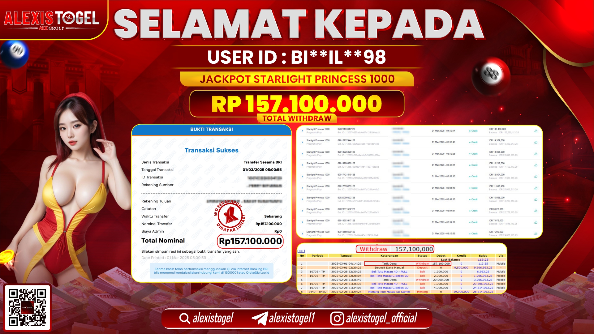 ALEXISTOGEL di SLOT STARLIGHT PRINCESS RP.157.100.000 LUNAS