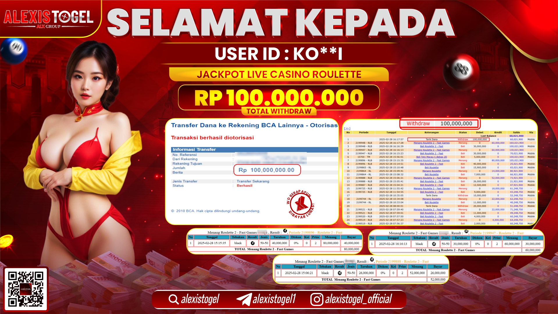 ALEXISTOGEL di LIVE CASINO ROULETTE RP.100.000.000 LUNAS