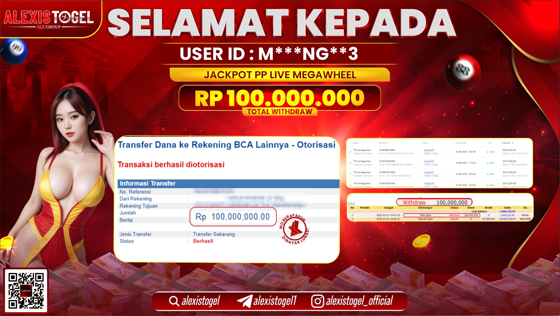 ALEXISTOGEL di PP LIVE MEGAWHEEL RP.100.000.000 LUNAS