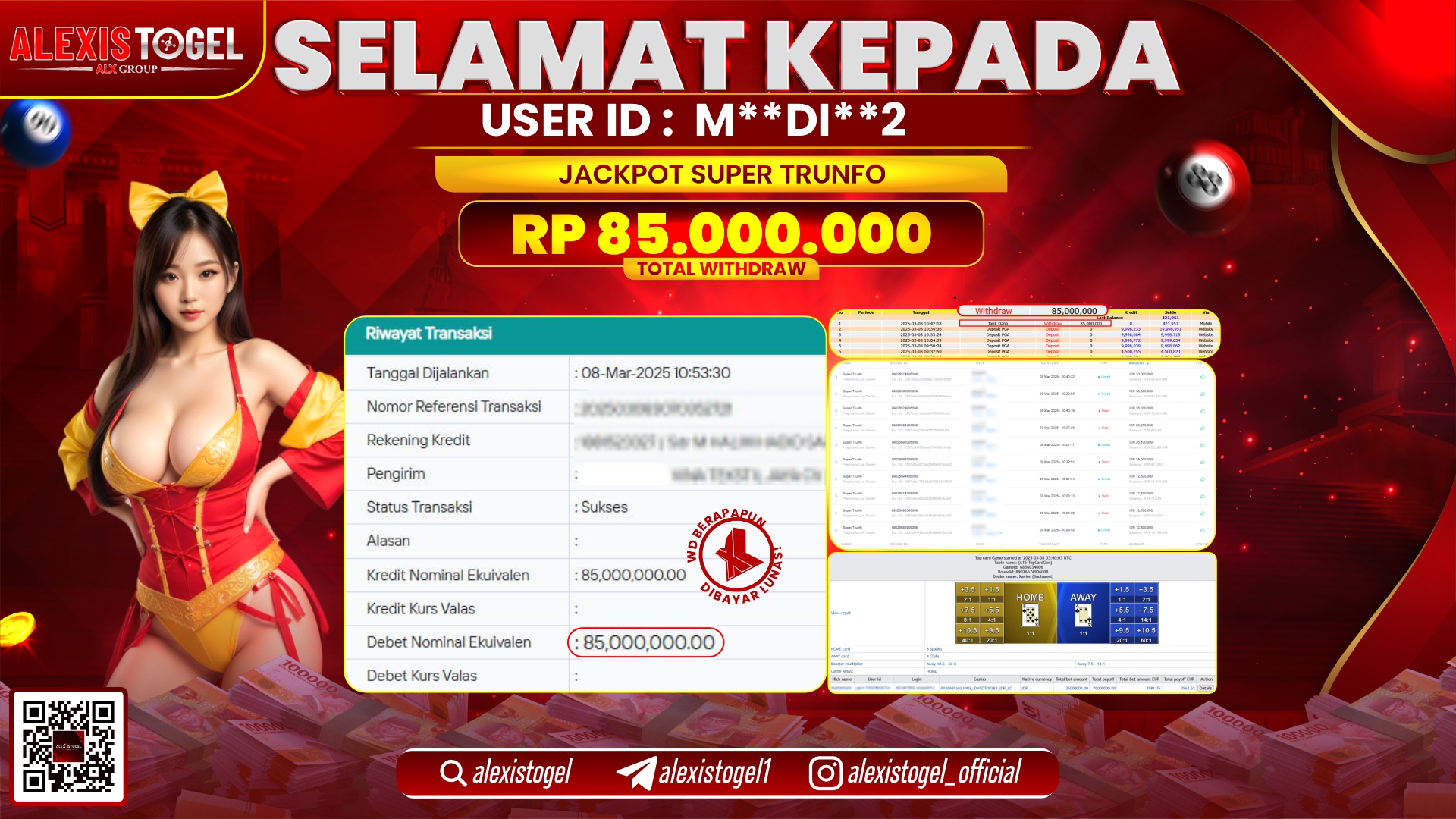 ALEXISTOGEL di SLOT SUPER TRUNFO RP.85.000.000 LUNAS