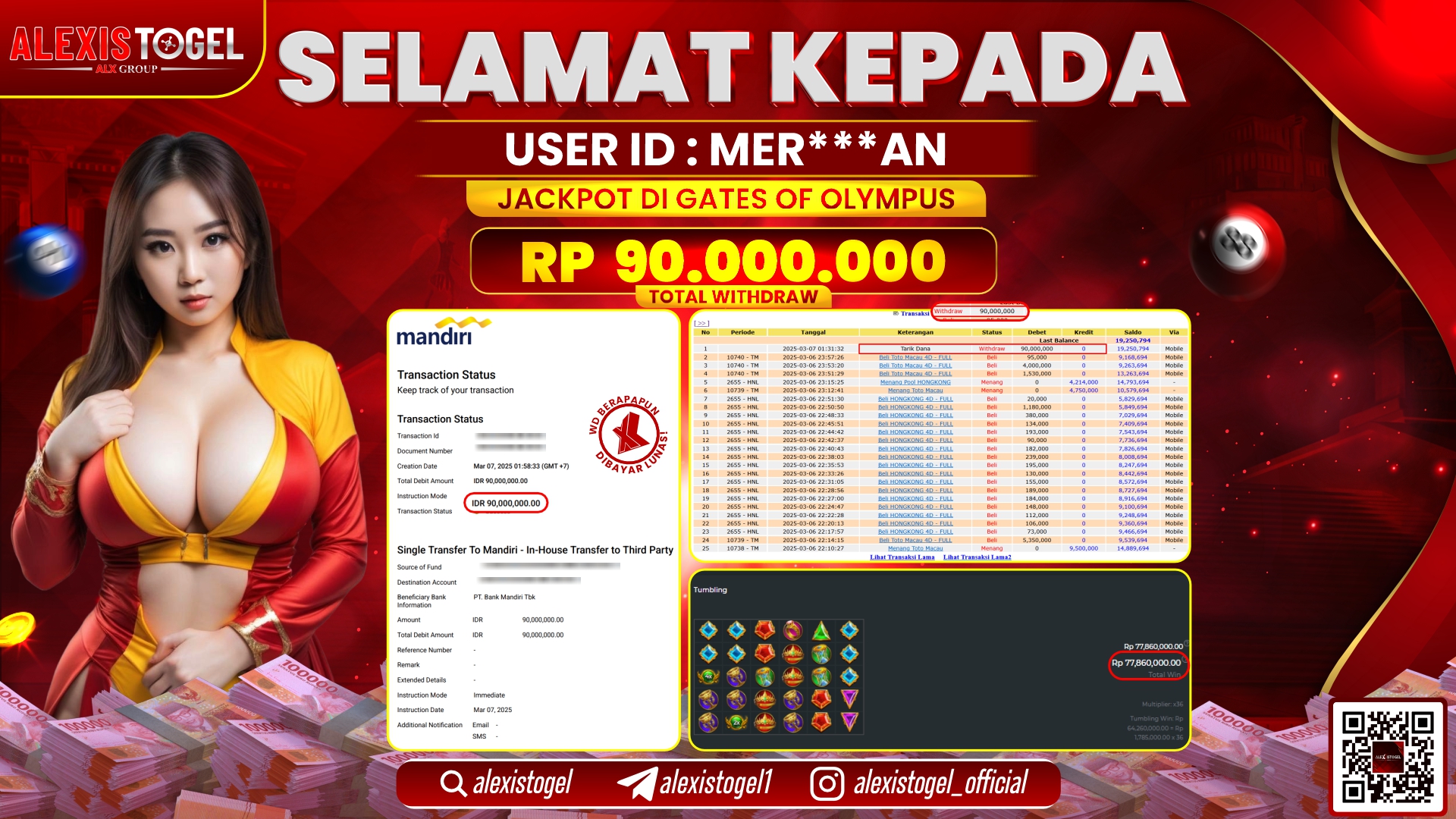 ALEXISTOGEL di SLOT GATES OF OLYMPUS RP.90.000.000 LUNAS