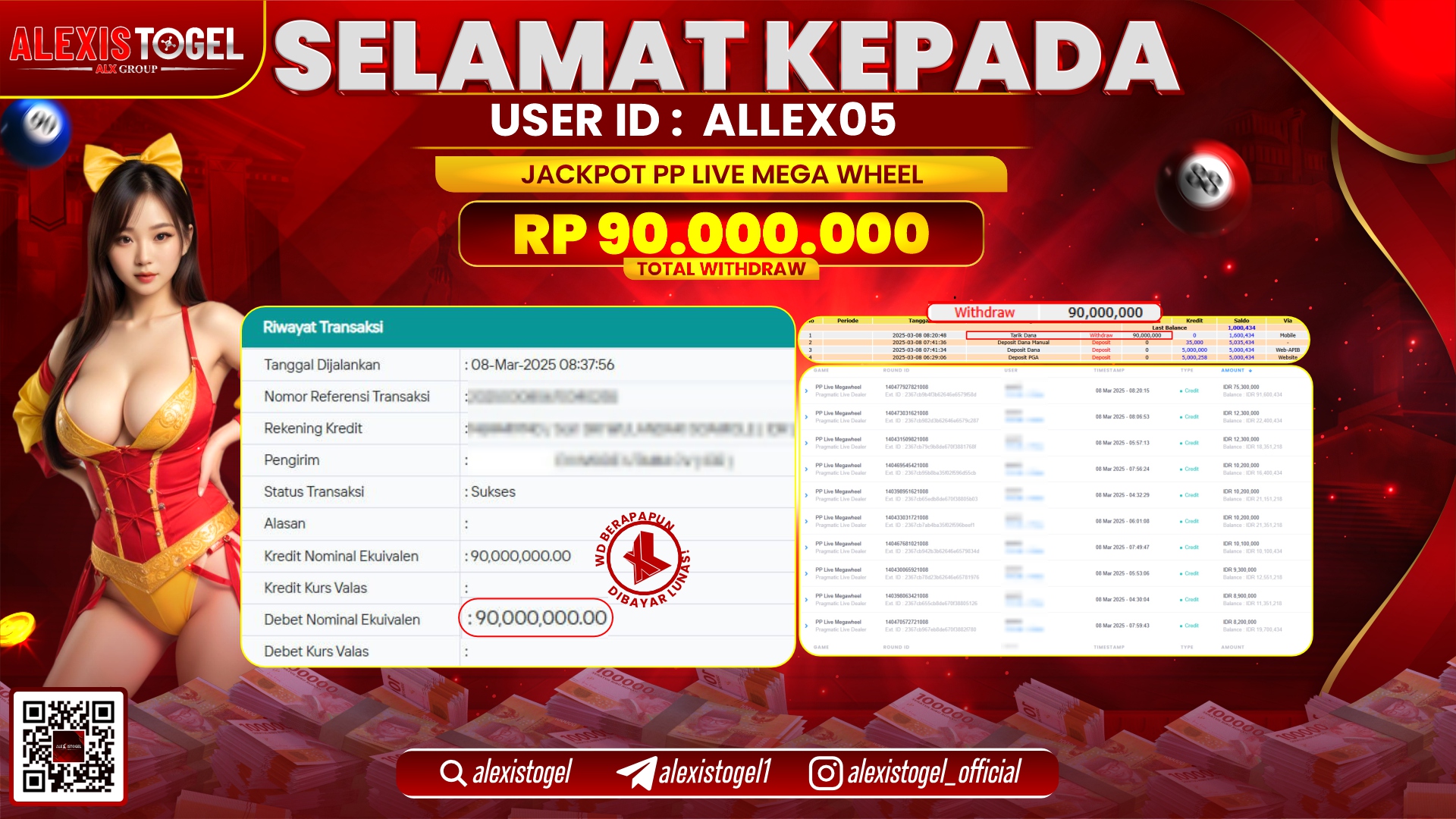 ALEXISTOGEL di PP LIVE MEGAWHEEL RP.90.000.000 LUNAS