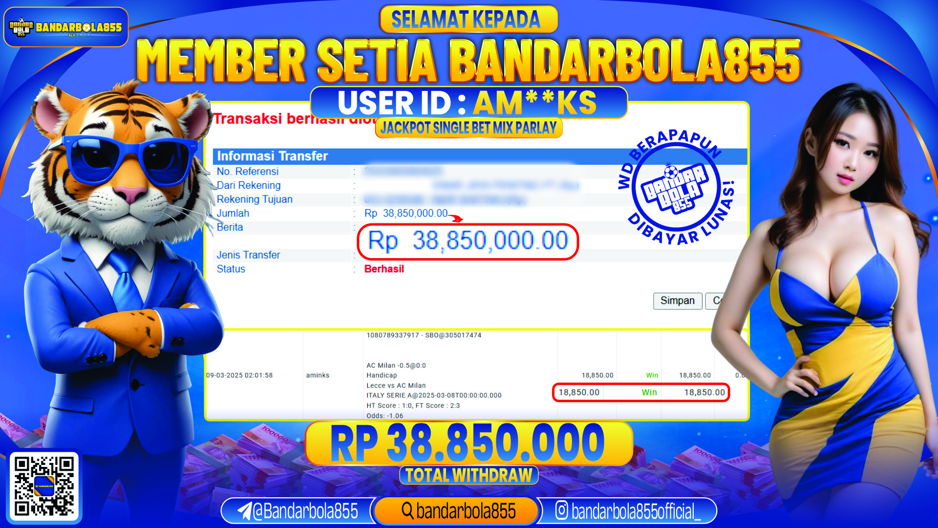 🎖 JACKPOT DI BANDARBOLA855 🎖