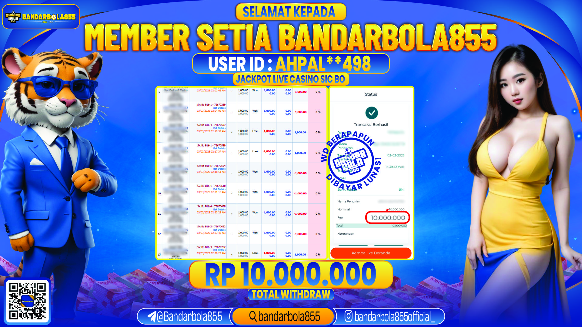 🎖 JACKPOT DI BANDARBOLA855 🎖