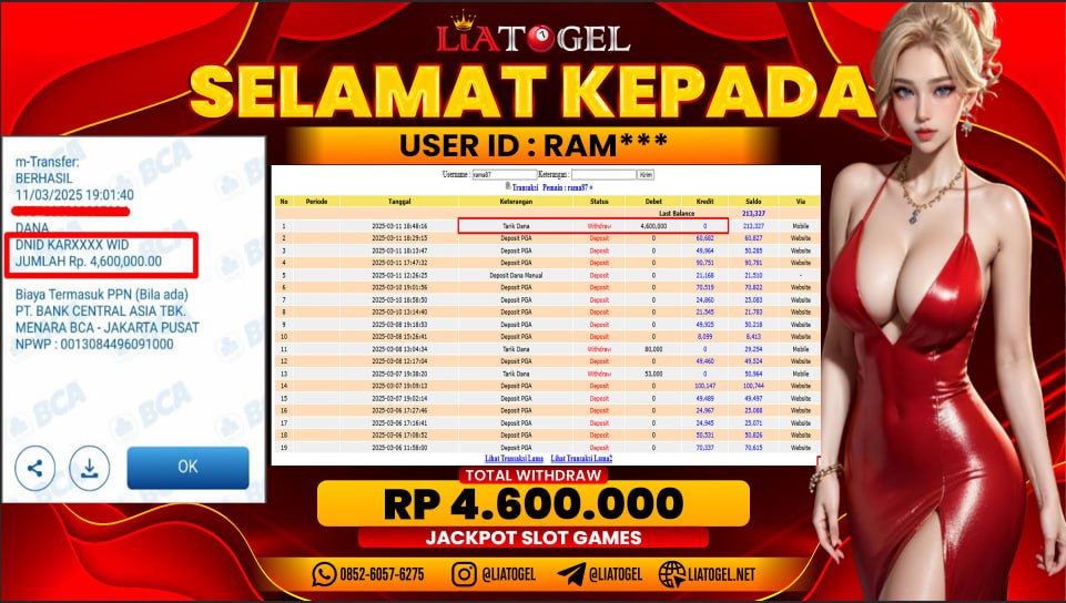 LIATOGEL - JACKPOT SLOT GAMES MAHJONG WAYS ï»¿ RP 4.600.000,- LUNAS