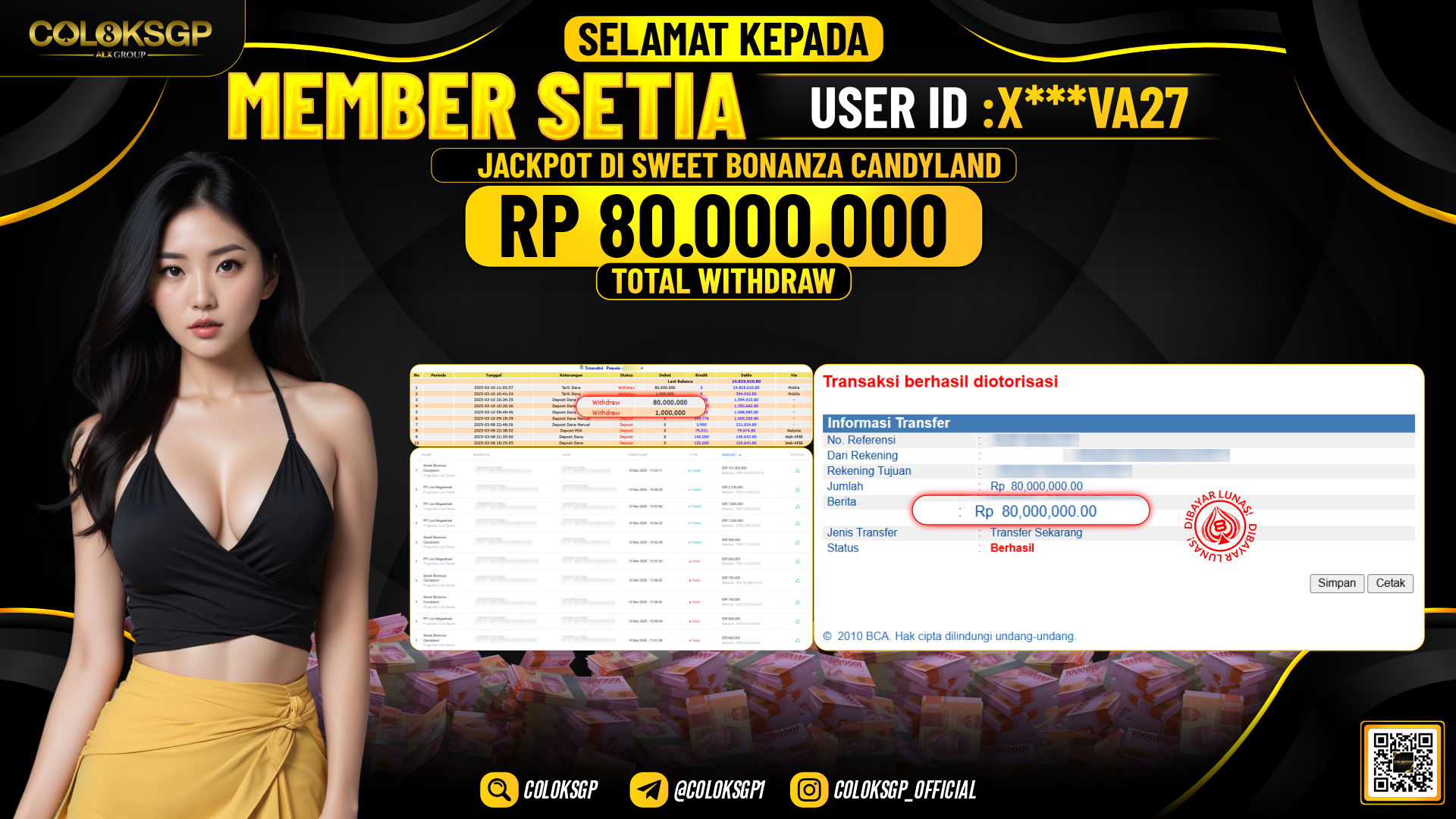 COLOKSGP JACKPOT SLOT GAMES RP 80.000.000 LUNAS