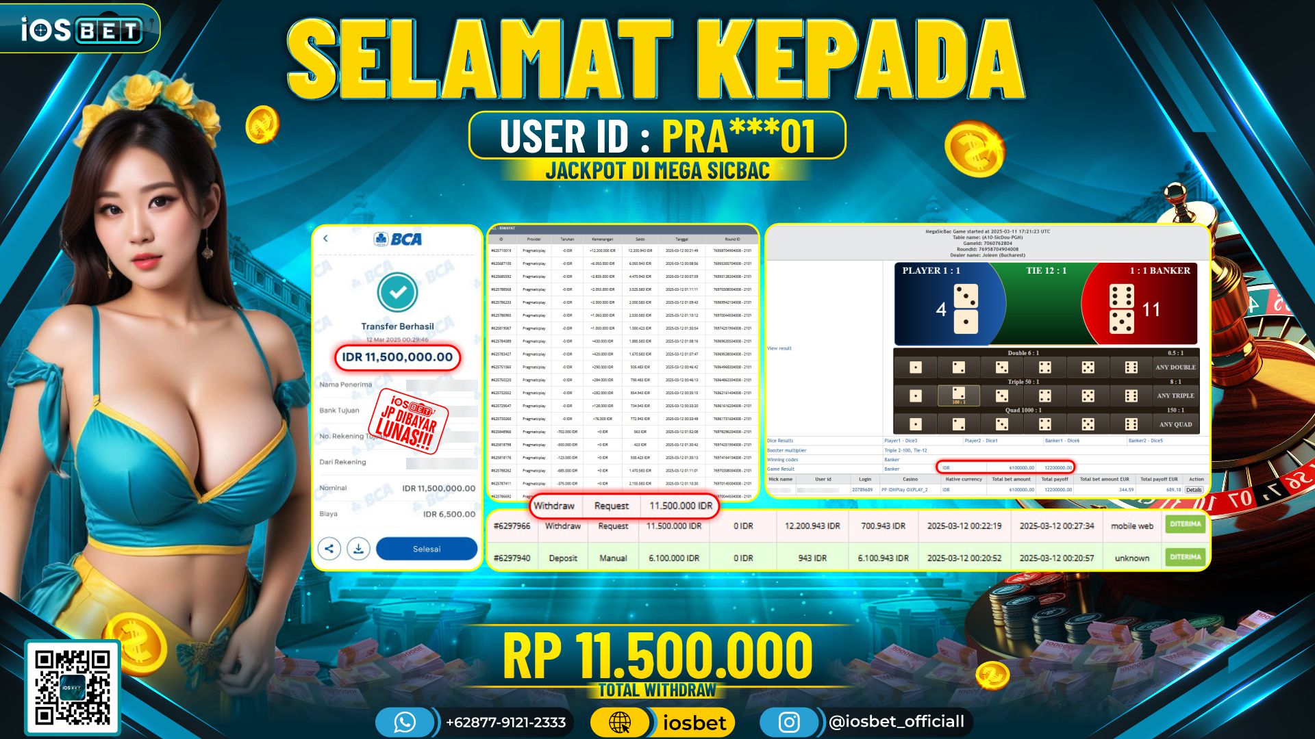 Bukti Pembayaran LUNAS DI SLOT GAME GACOR Rp.11.500.000