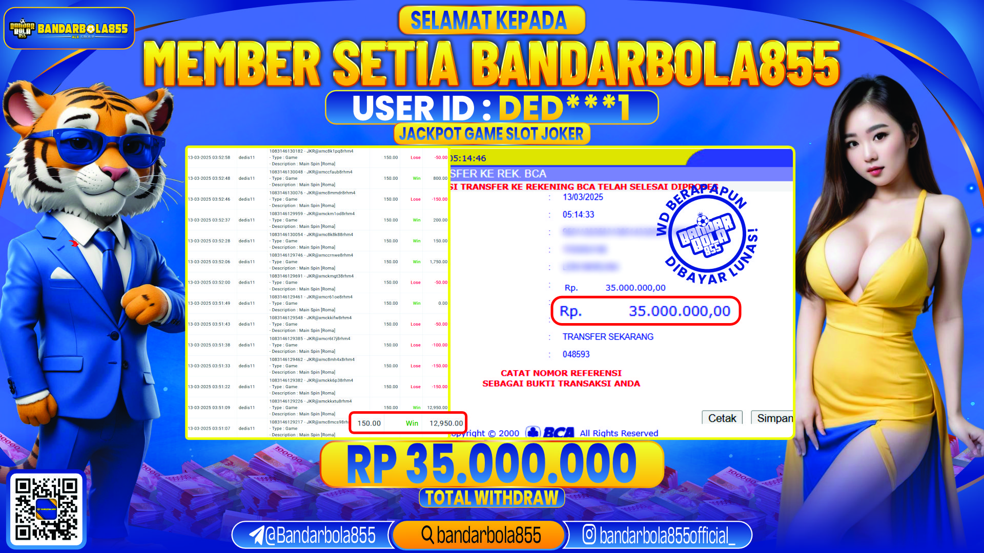 🎖 JACKPOT DI BANDARBOLA855 🎖