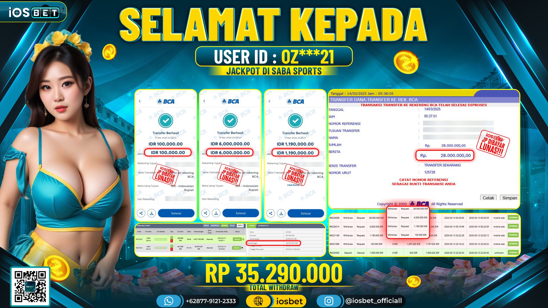 Bukti Pembayaran LUNAS SLOT GAME GACOR  Rp.35.290.000