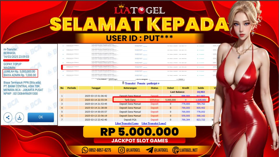 LIATOGEL - JACKPOT SLOT GAMES MAHJONG WAYS ï»¿ RP 5.000.000,- LUNAS