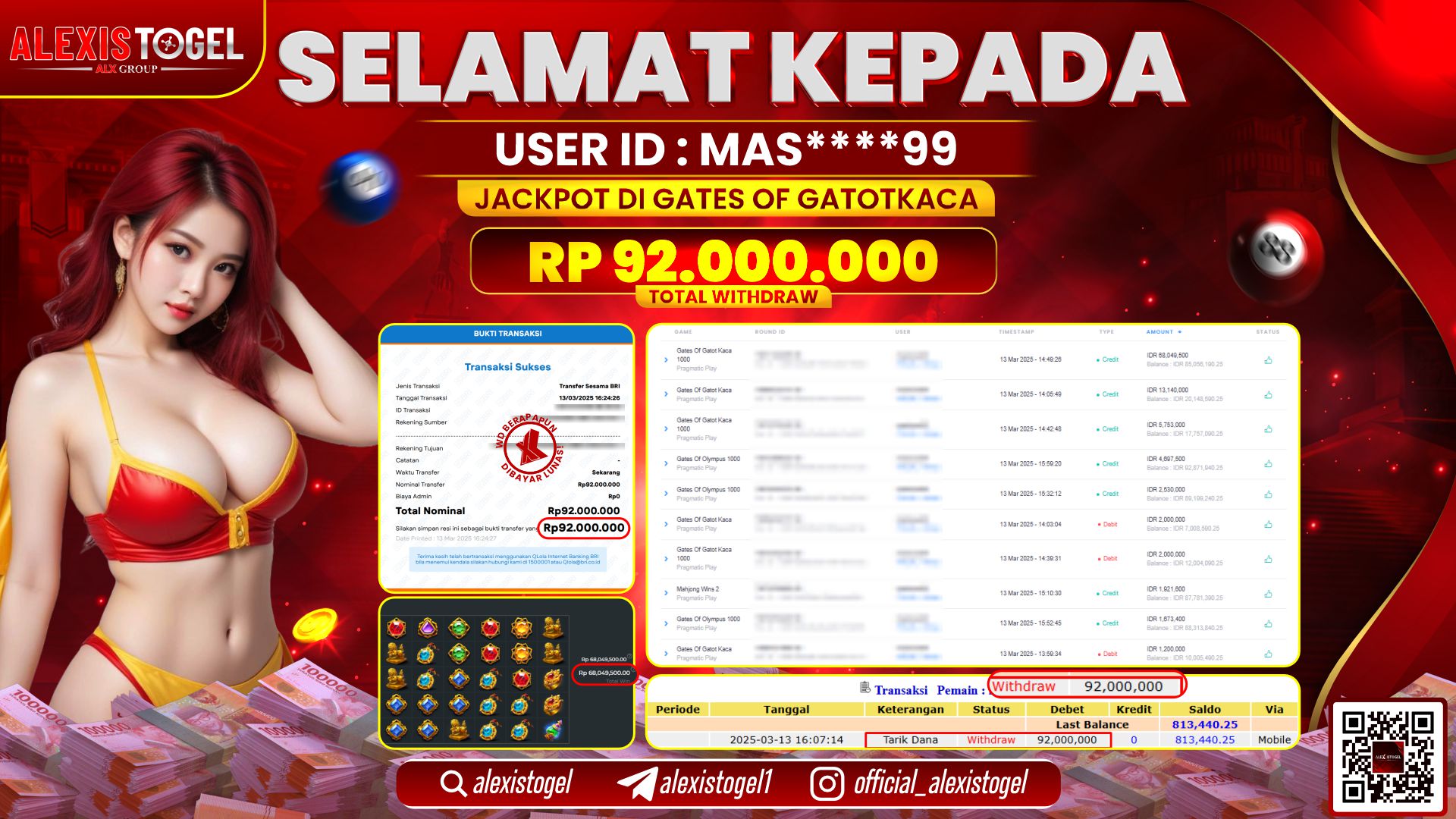 ALEXISTOGEL di SLOT GATES OF GATOTKACA RP.92.000.000 LUNAS