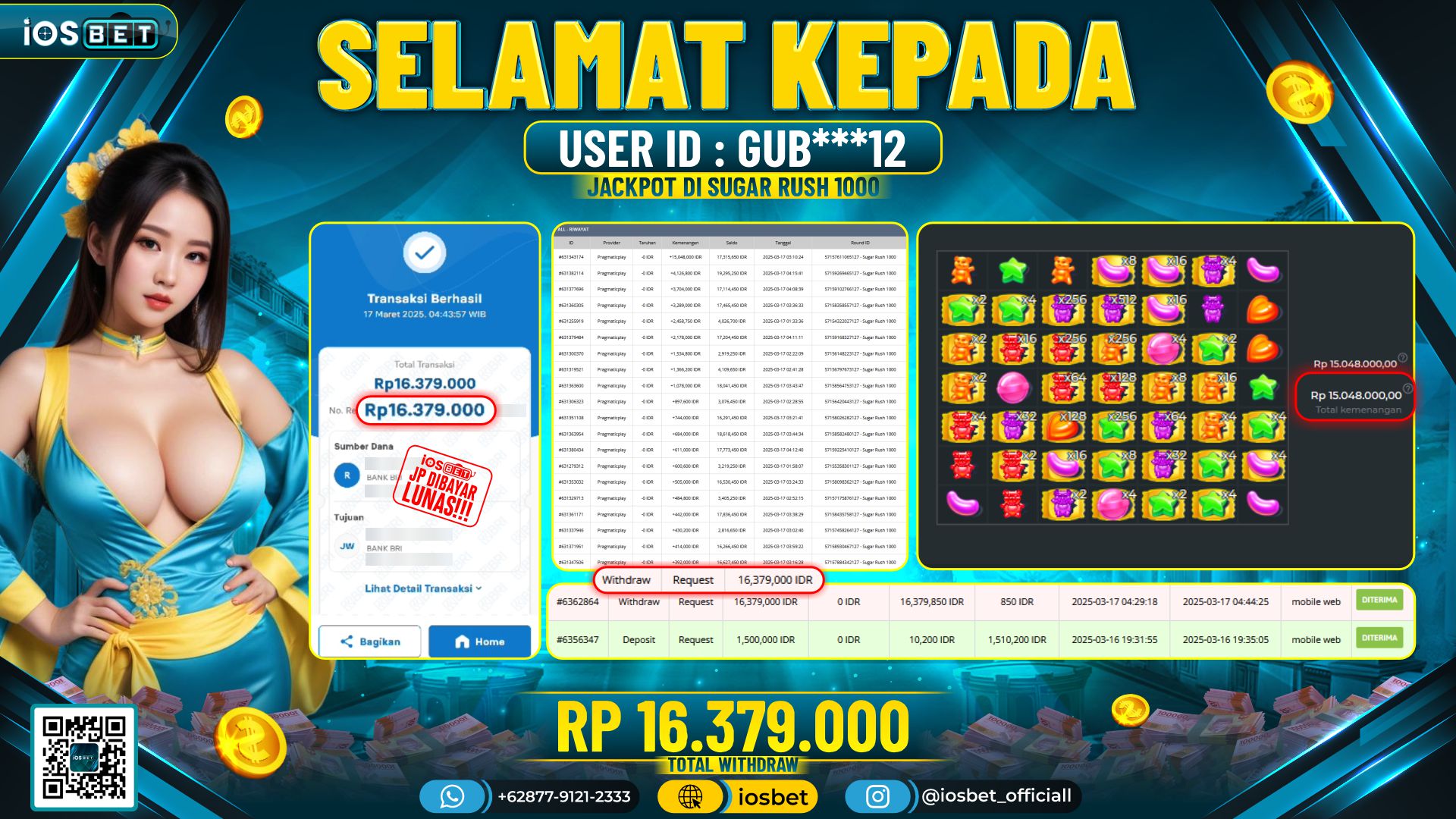 Bukti Pembayaran LUNAS SLOT GAME GACOR  Rp.16.379.000