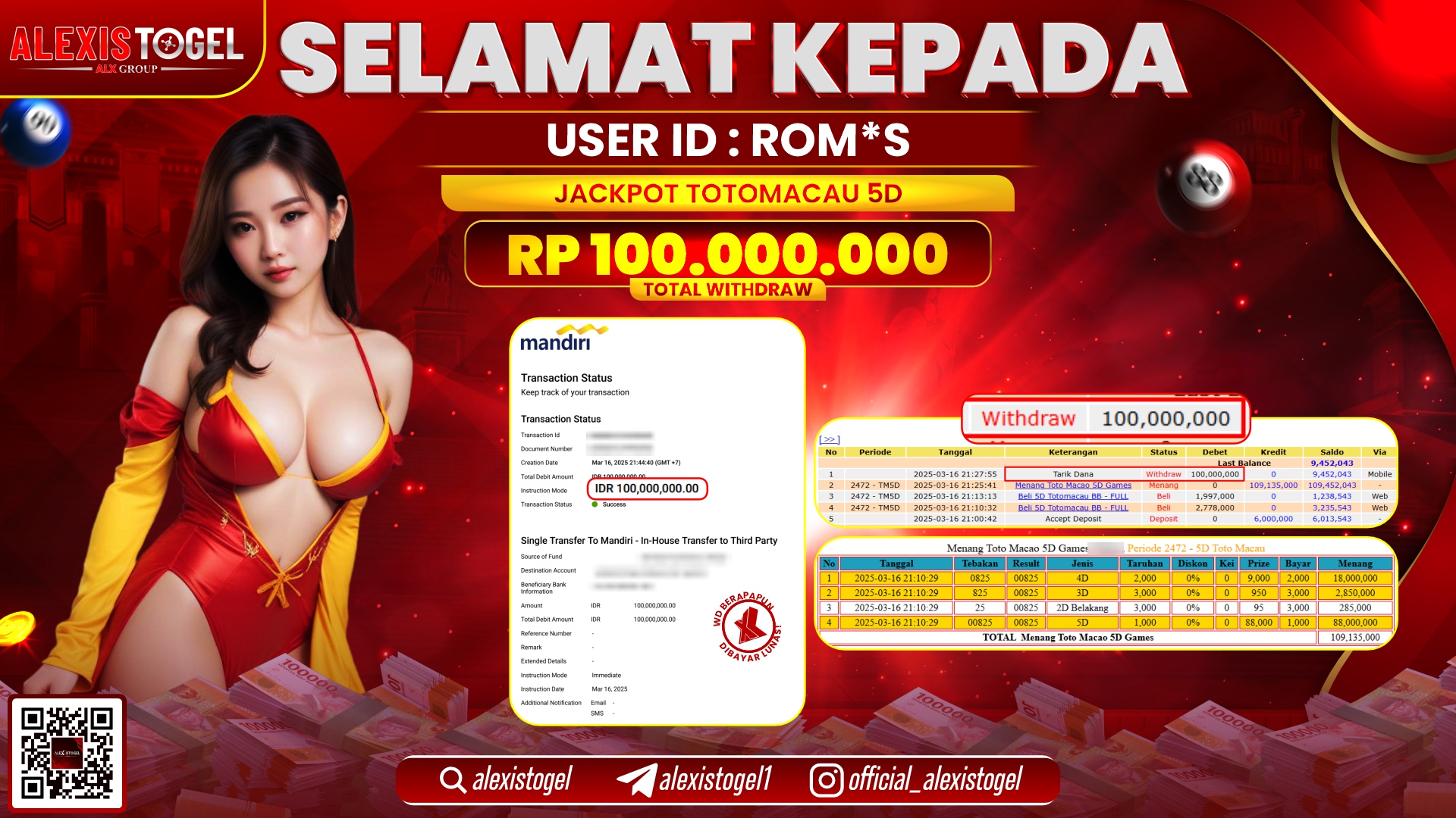ALEXISTOGEL di TOGEL TOTOMACAU 5D RP.100.000.000 LUNAS