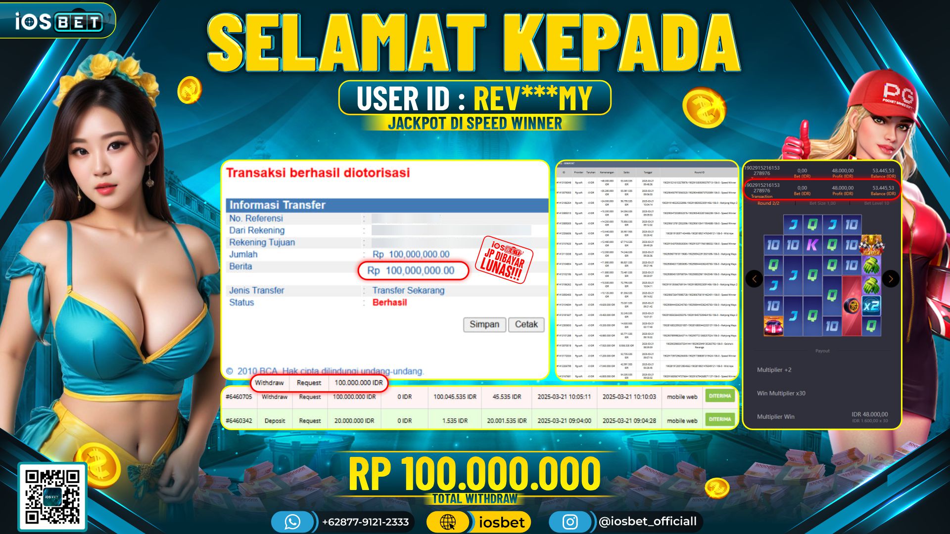 Bukti Pembayaran LUNAS SLOT GAME GACOR  Rp.100.000.000