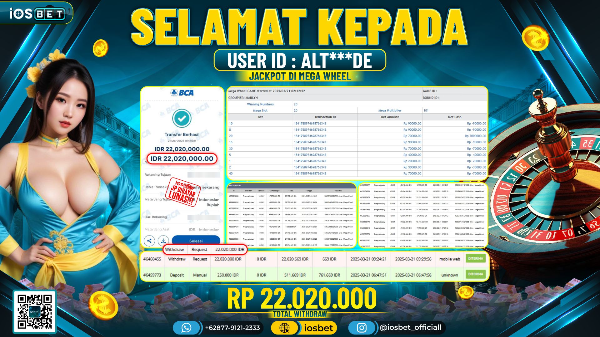 Bukti Pembayaran LUNAS SLOT GAME GACOR  Rp.22.020.000