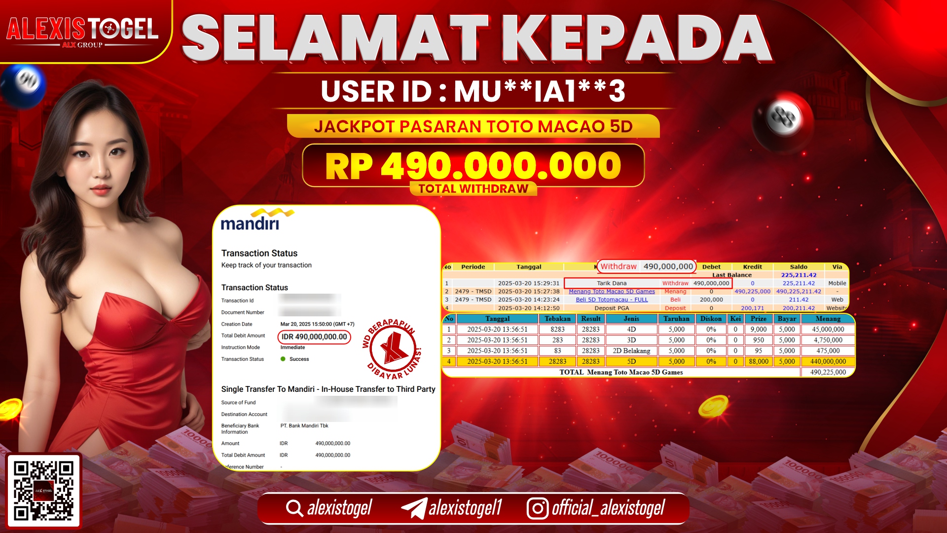 ALEXISTOGEL di TOGEL TOTOMACAU 5D RP.490.000.000 LUNAS
