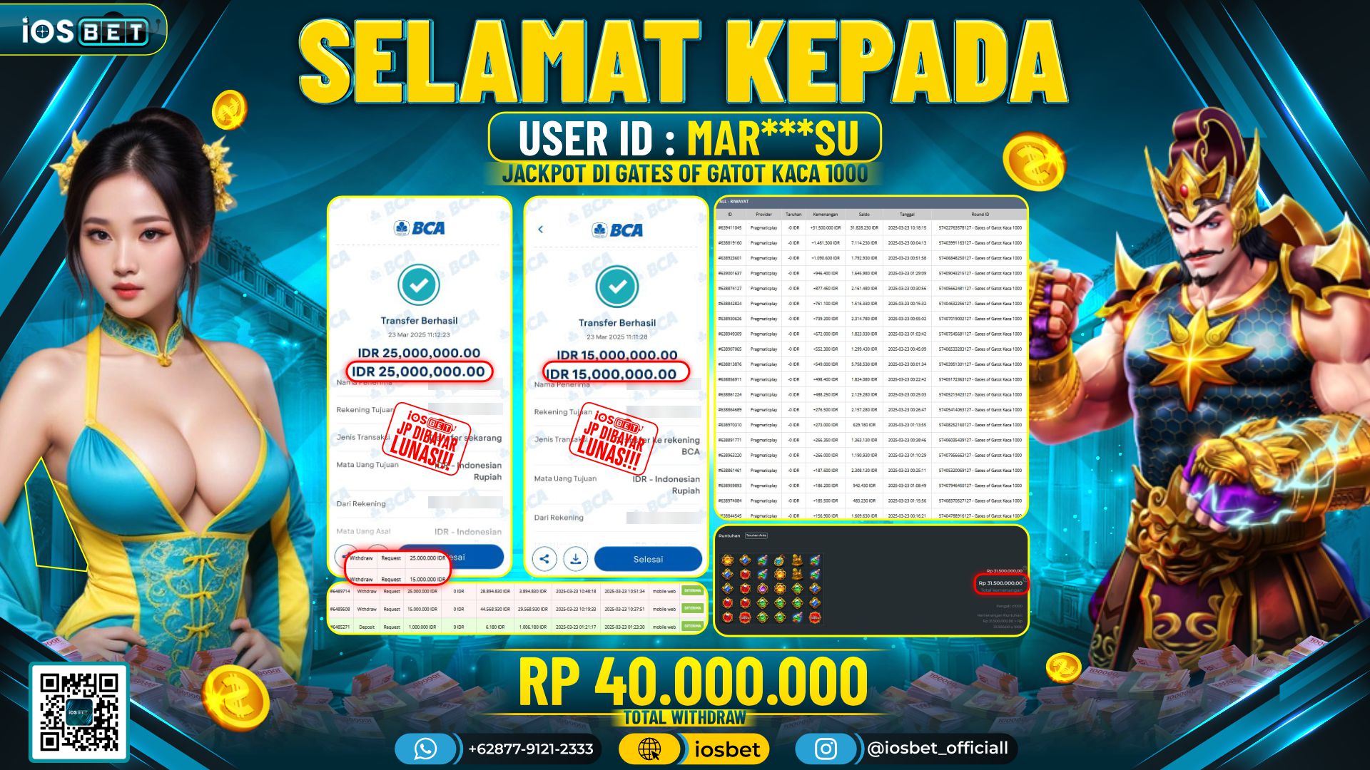 Bukti Pembayaran LUNAS SLOT GAME GACOR  Rp.40.000.000