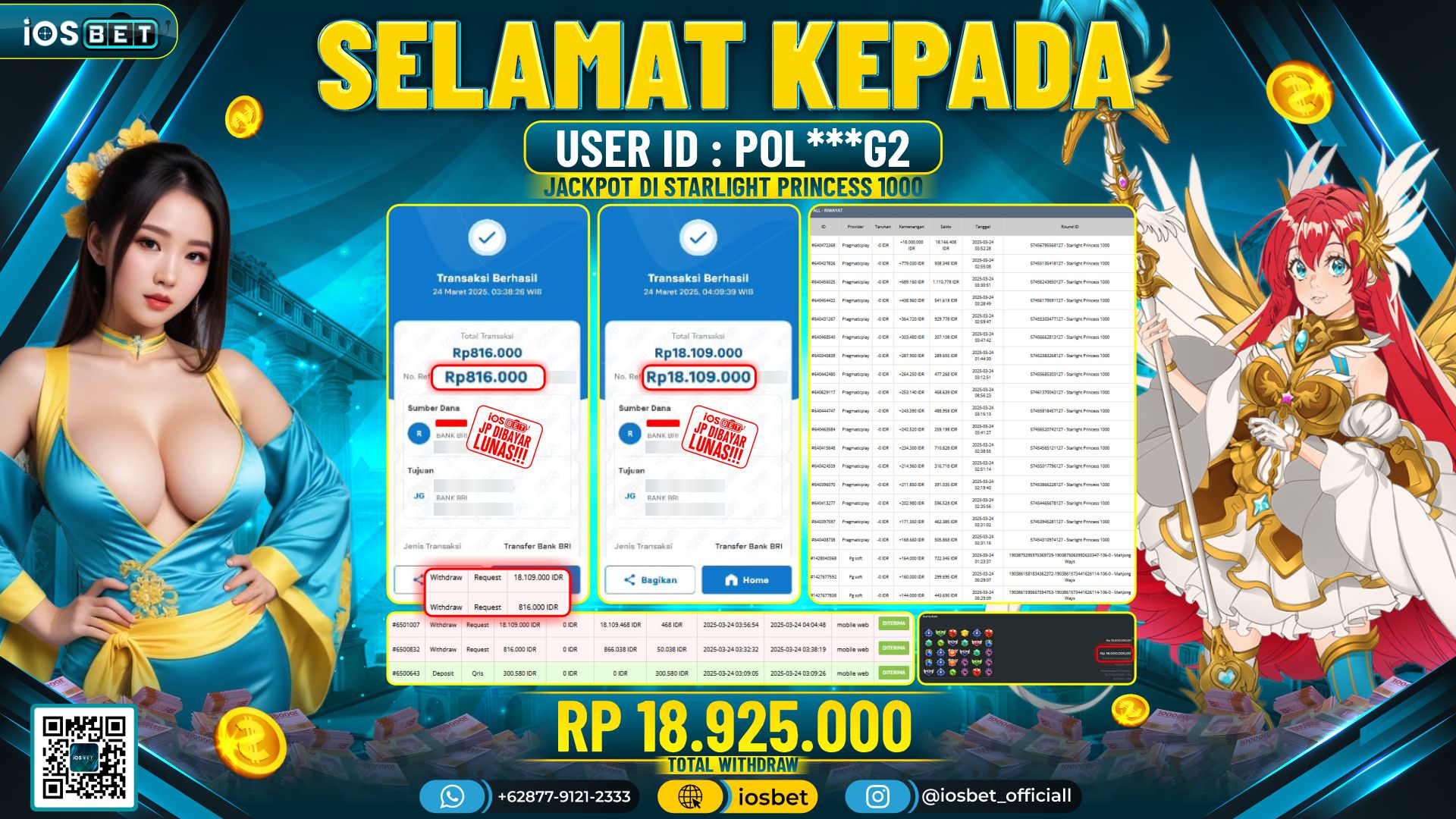 Bukti Pembayaran LUNAS SLOT GAME GACOR  Rp.18.925.000