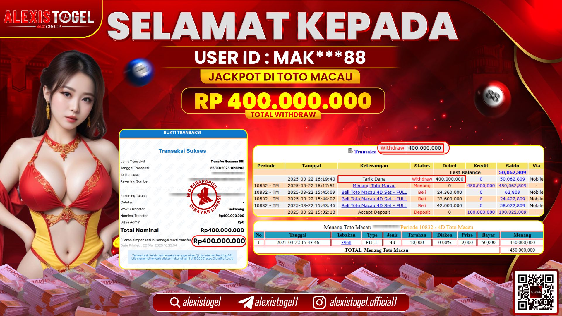 ALEXISTOGEL di TOGEL TOTOMACAU RP.400.000.000 LUNAS