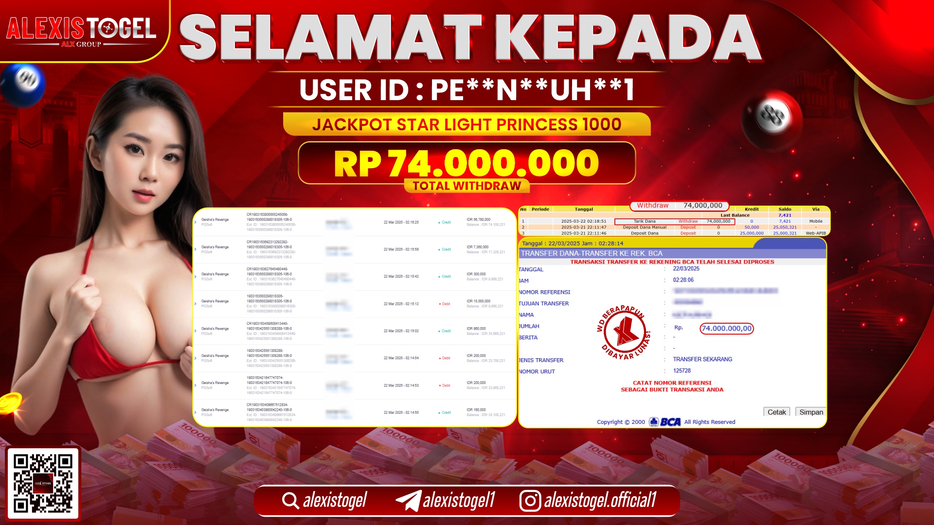 ALEXISTOGEL di SLOT STARLIGHJT PRINCESS RP.74.000.000 LUNAS